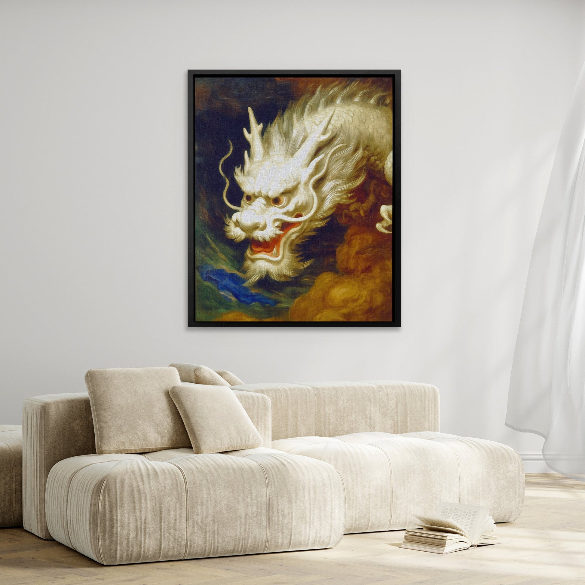 Dragon Golden Tempest - Luxury Wall Art