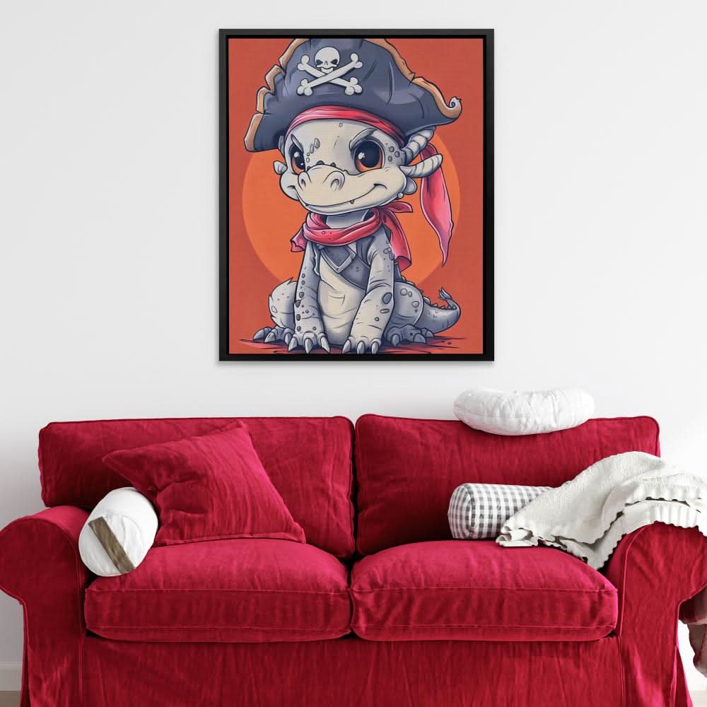 Dragon Pirate - Orange Fun Canvas Print