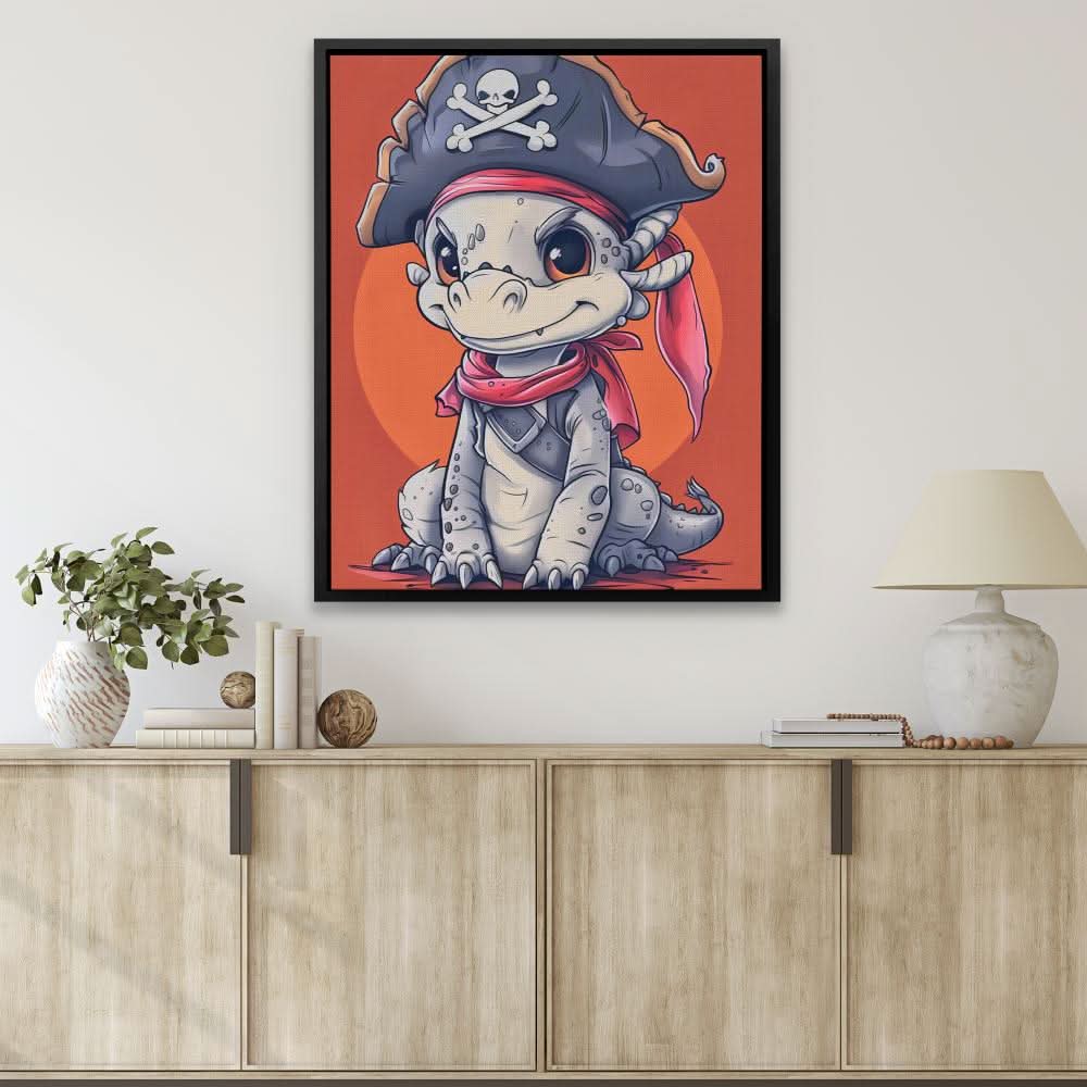 Dragon Pirate - Orange Wall Art for Nursery