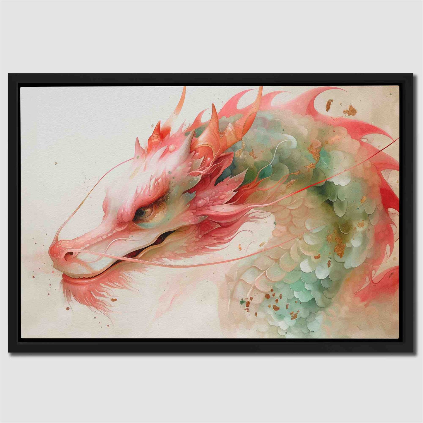 Dragon Whiskers - Pink Chinese Canvas Print