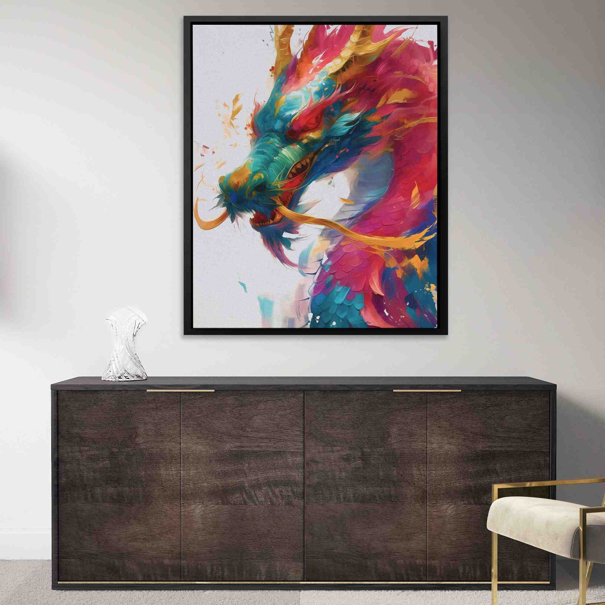 Dragon Zealot - Brendan Wall Art in Black Frame