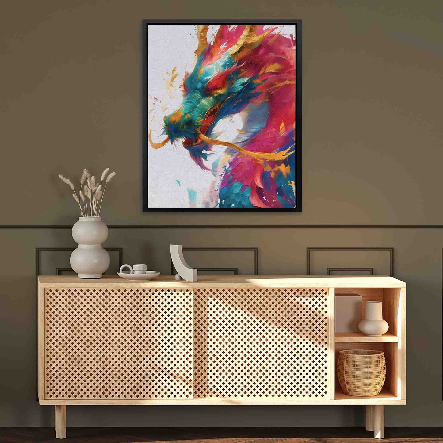Dragon Zealot - Fantasy Wall Art in Black Frame