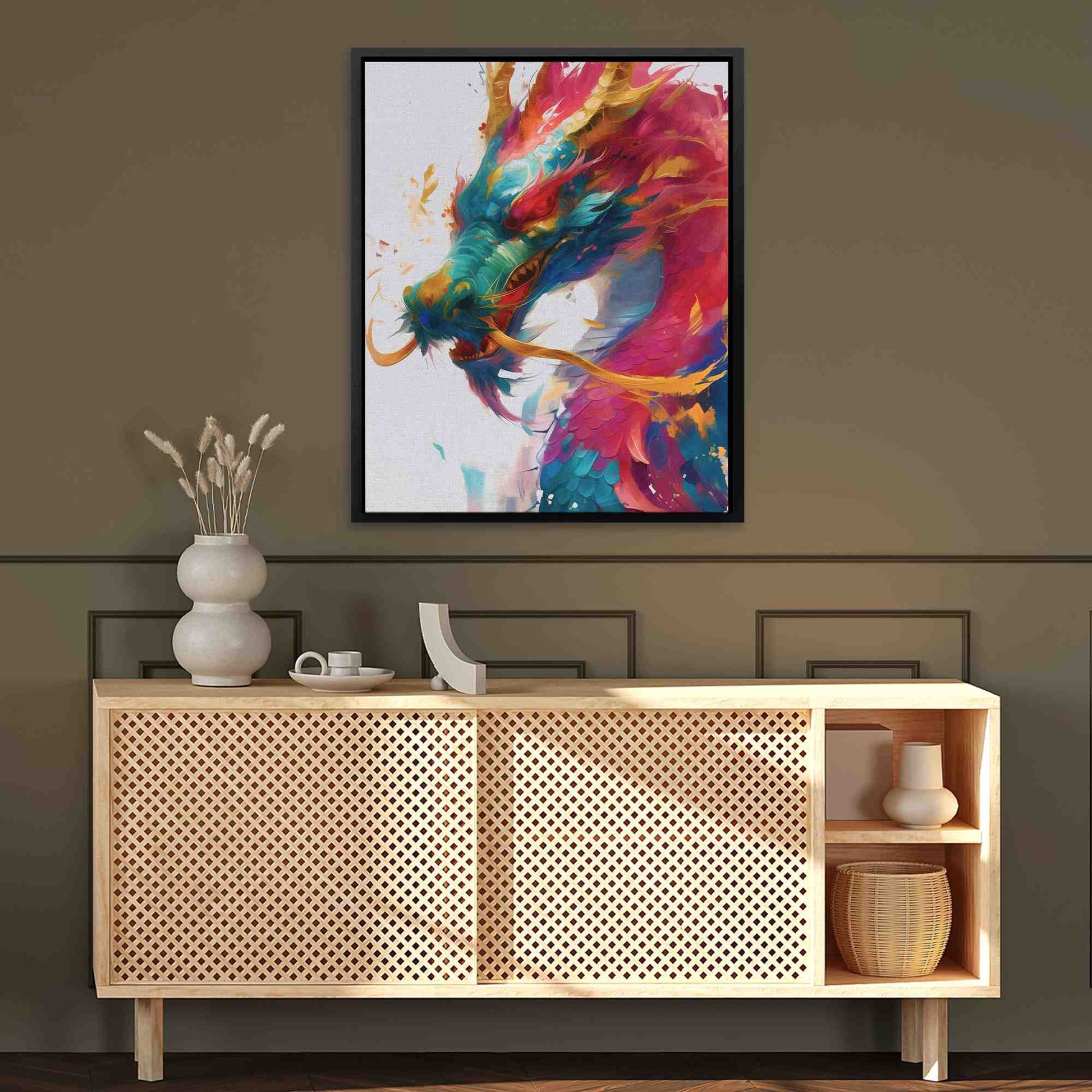 Dragon Zealot - Fantasy Wall Art in Black Frame