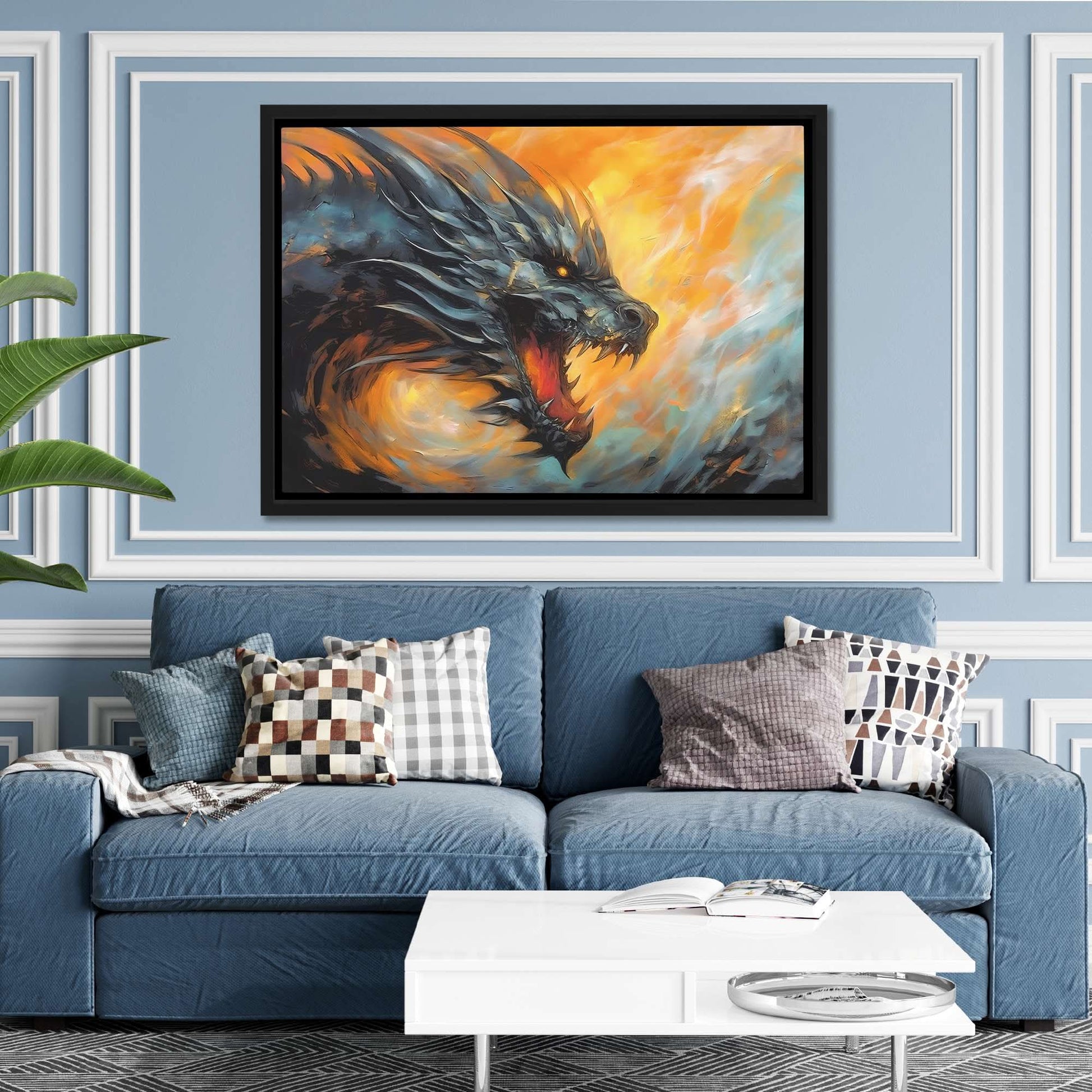 Dragon's Breath - Oversized Dragon Canvas Wall Art