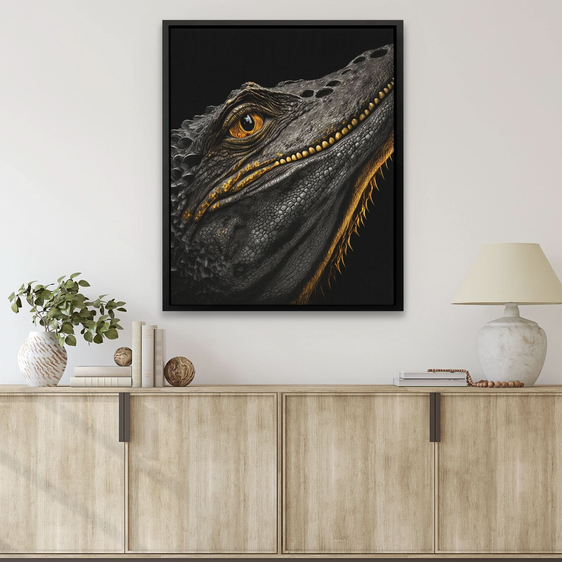 Dragon's Eye - Dragon Wall Art in Black Frame