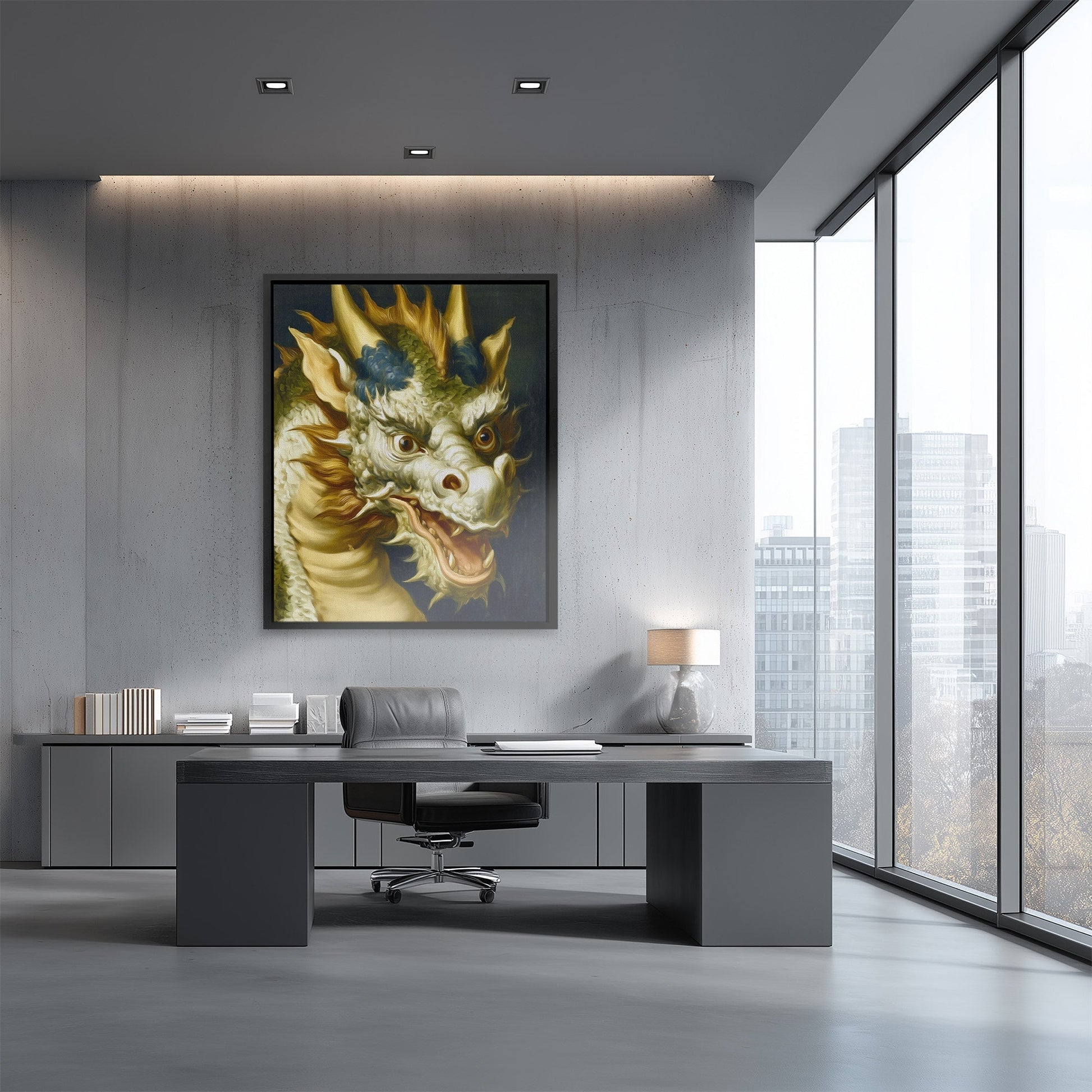 Dragon's Gilded Roar - Luxury Wall Art