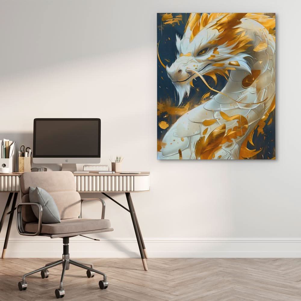 Dragon’s Pride - Dragon Wall Art in Black Frame