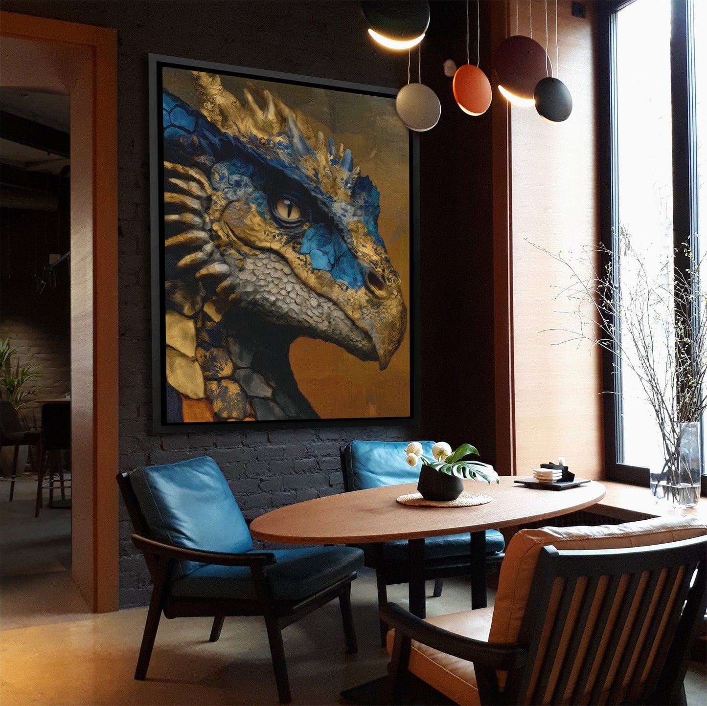 Dragon's Sapphire Crown - Luxury Wall Art