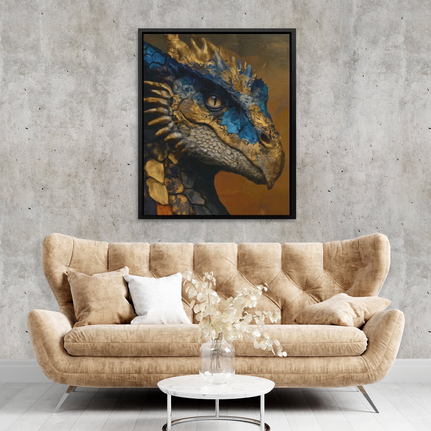 Dragon's Sapphire Crown - Luxury Wall Art