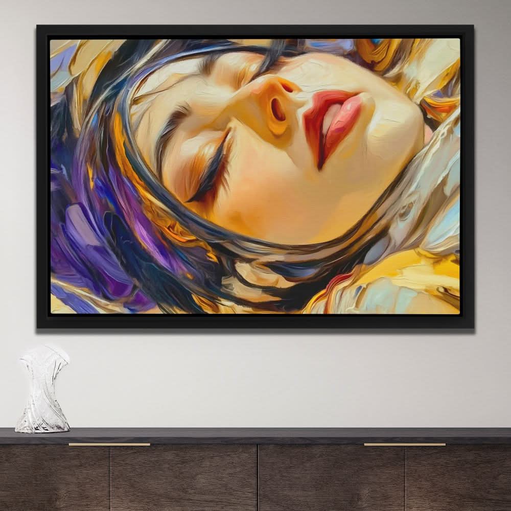 Dreaming Astronaut - Gold Person Canvas Print