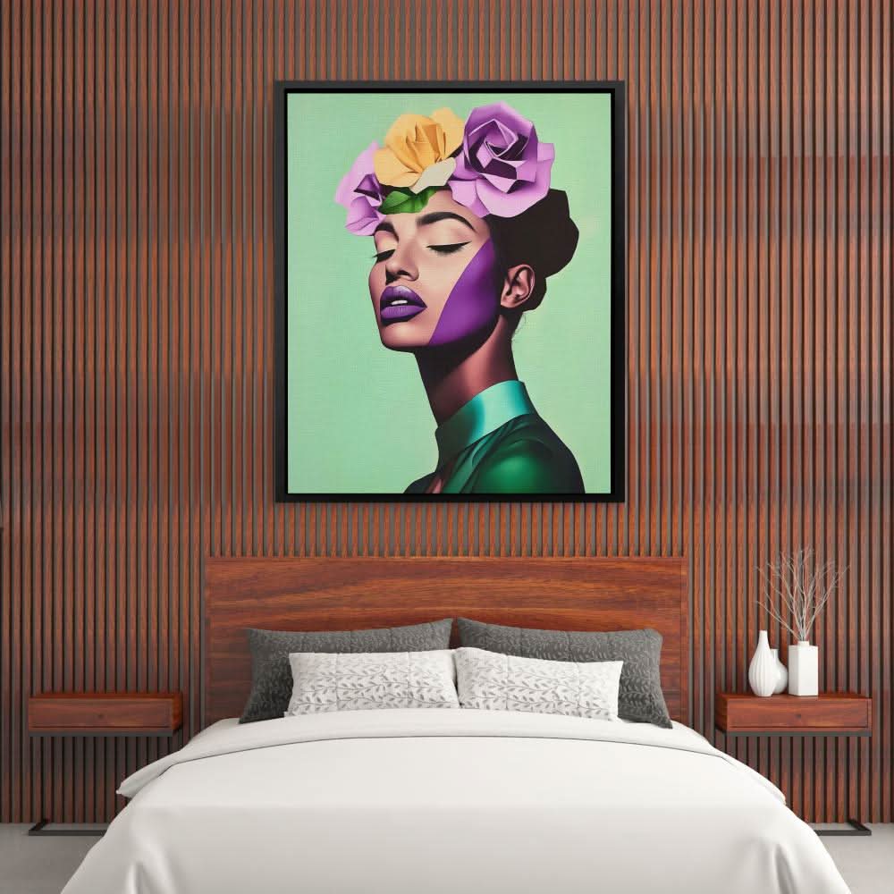 Dreaming in Roses - Green Wall Art for Women’s Office Art