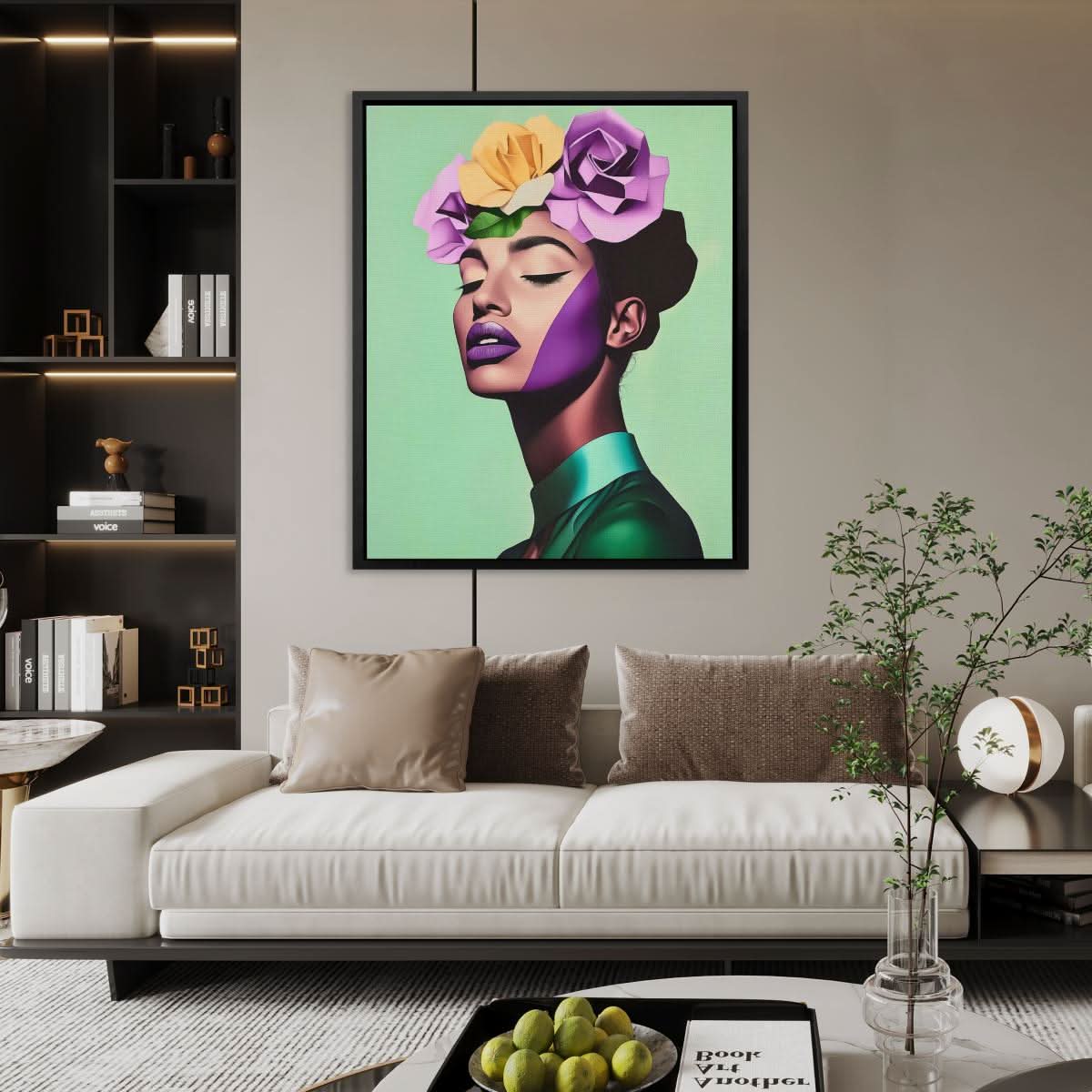Dreaming in Roses - Floral Wall Art in Black Frame