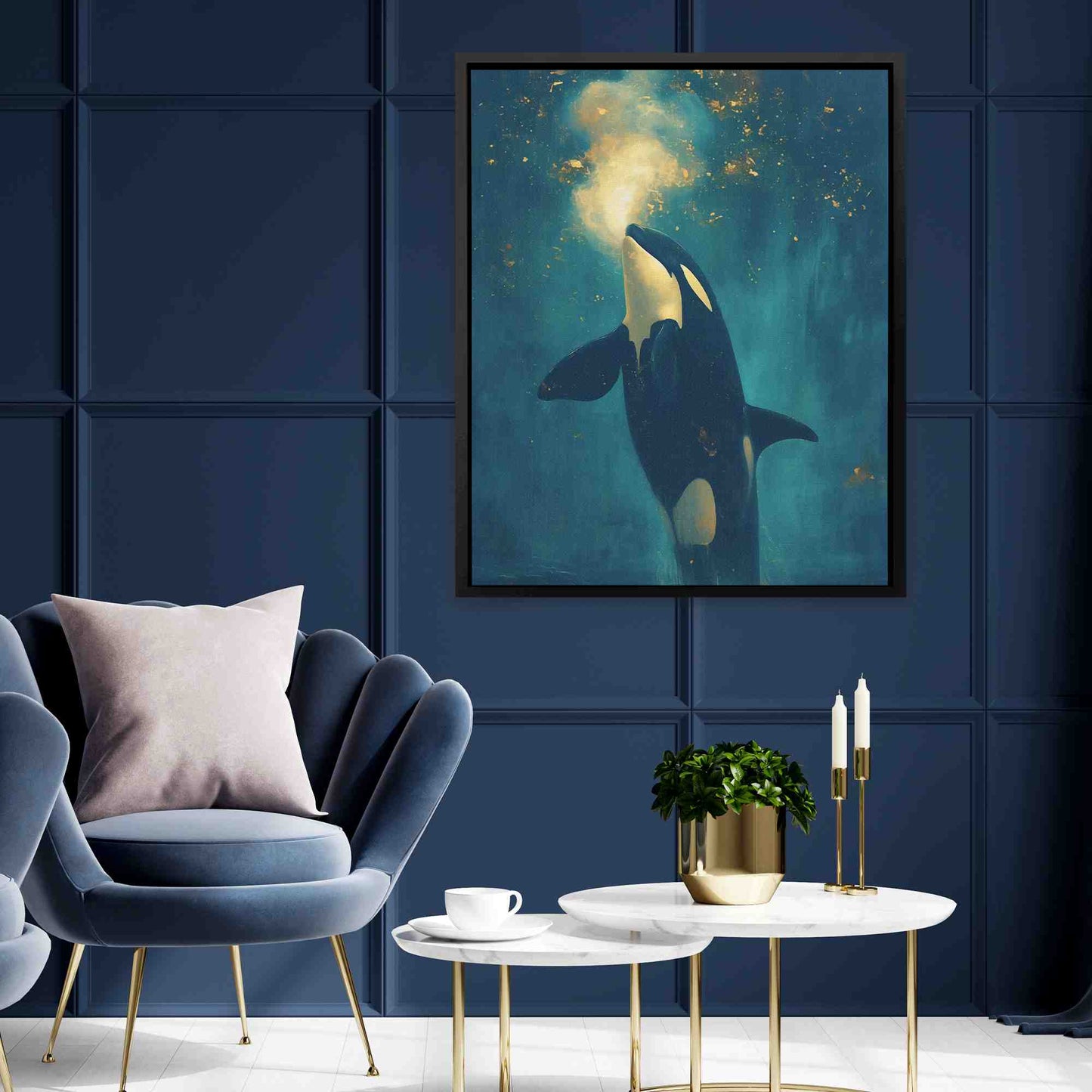 Dreaming of Orcas - Large Canvas Print