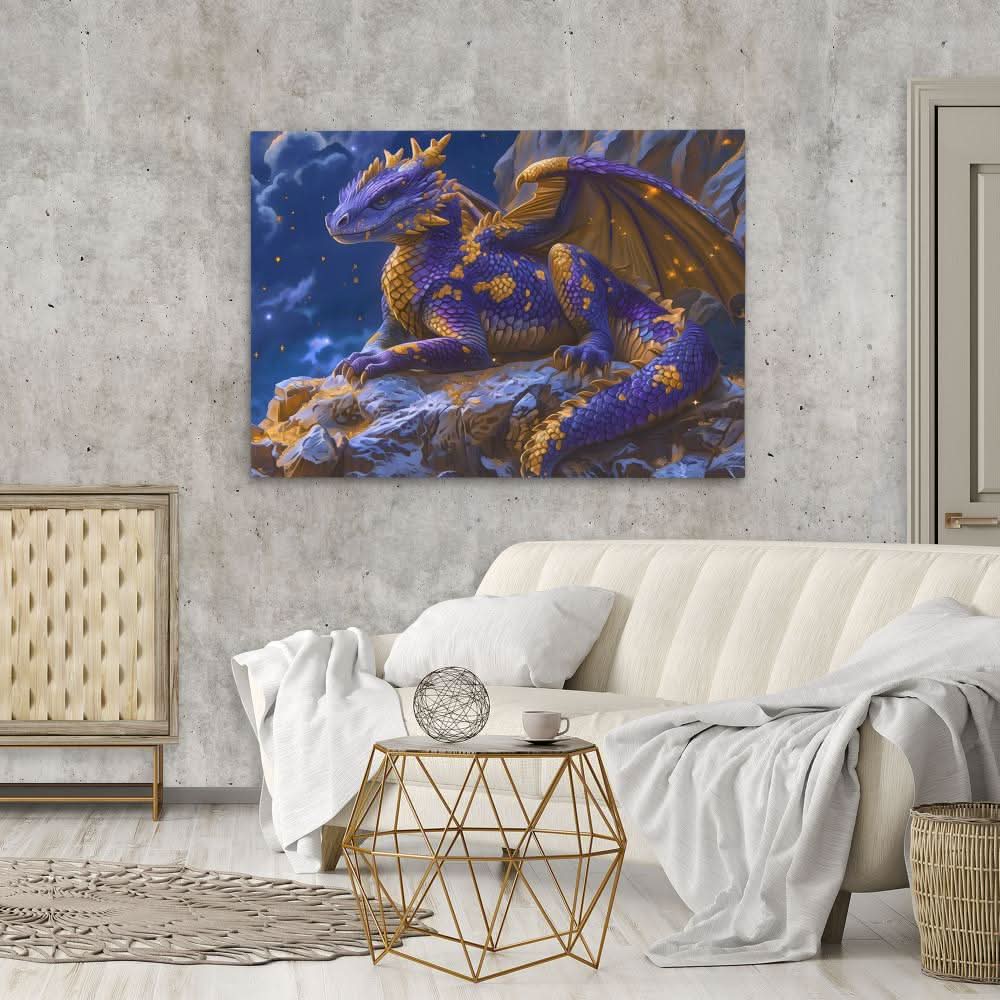 Dreamy Dragon - Blue Wall Art for Bedroom