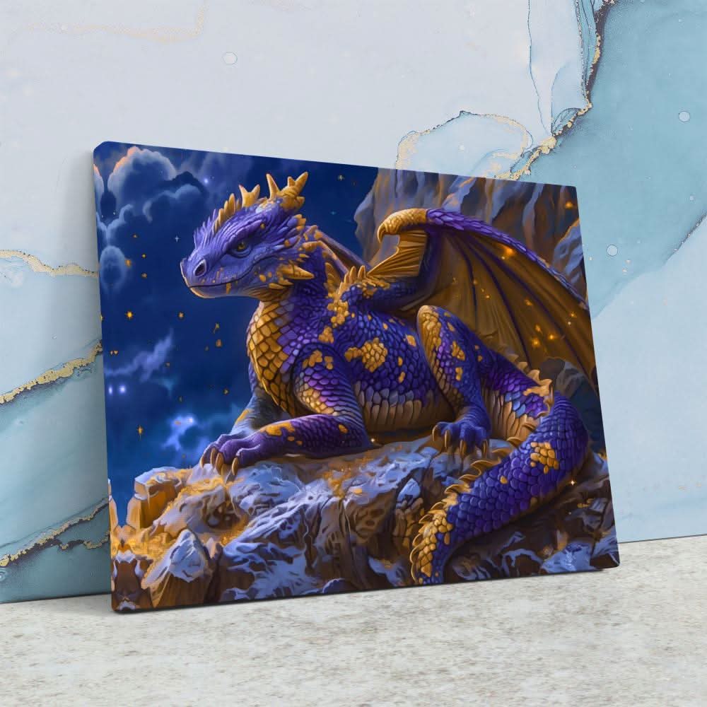 Dreamy Dragon - Fantasy Wall Art in Black Frame