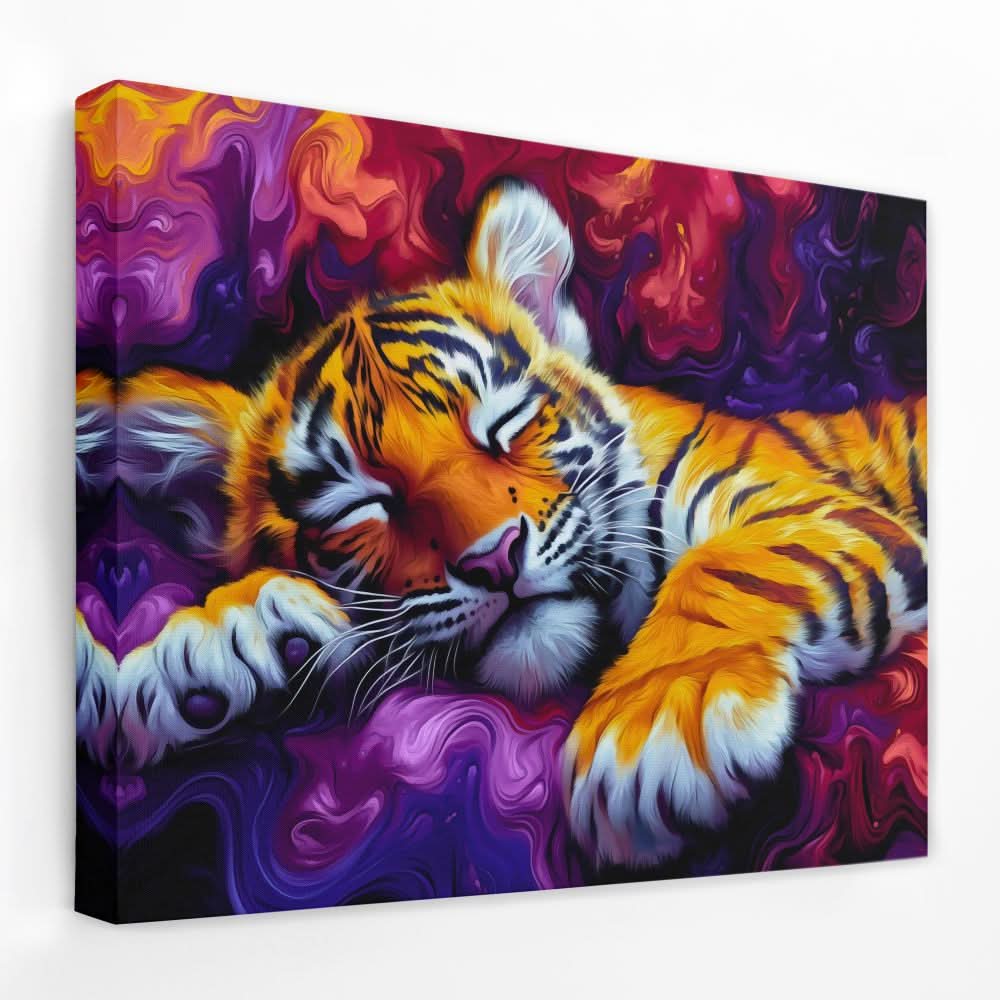 Dreamy Stripes - Animals Canvas Wall Art