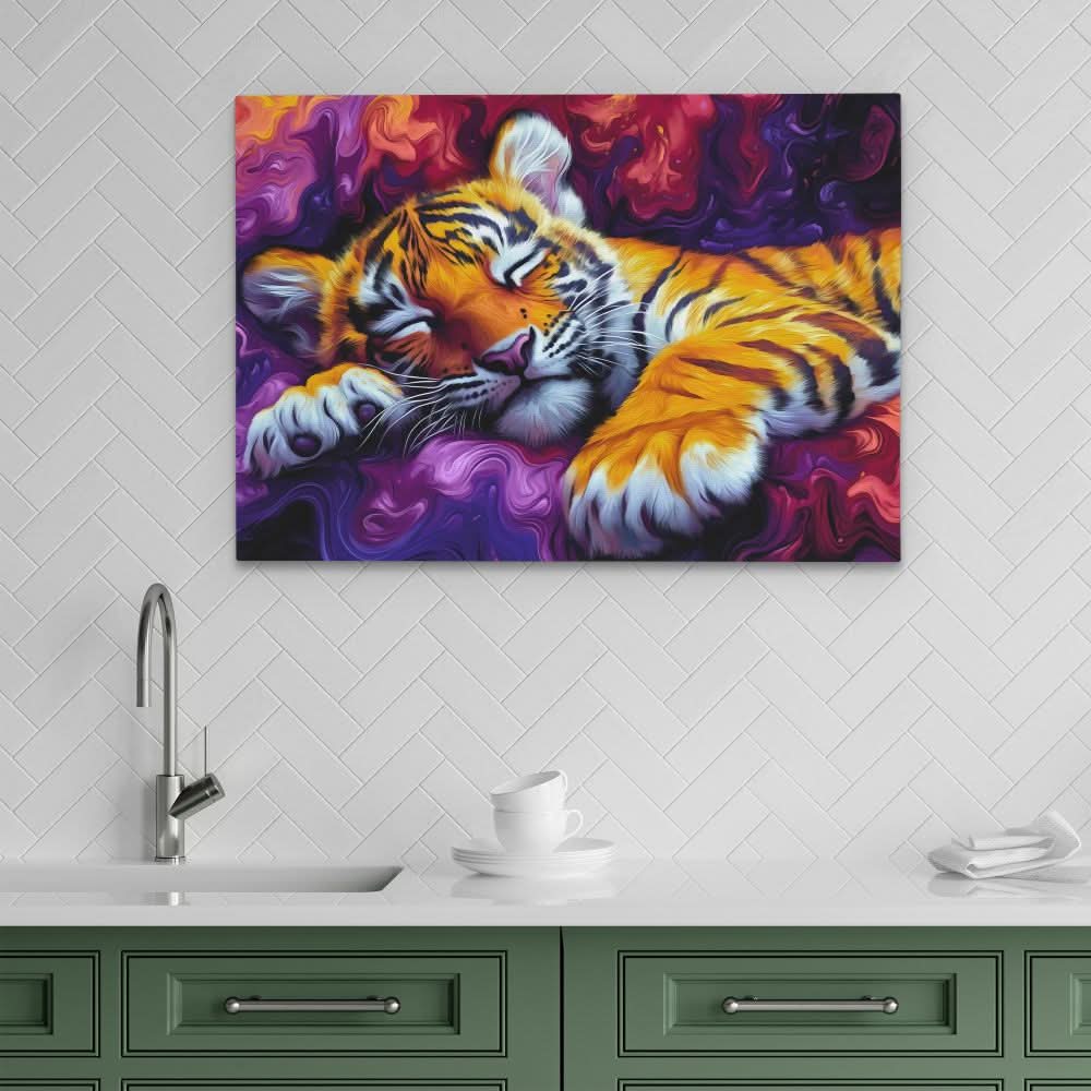 Dreamy Stripes - Maximalist Purple Canvas Wall Art