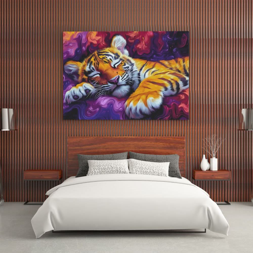 Dreamy Stripes - Animals Art for Bedroom