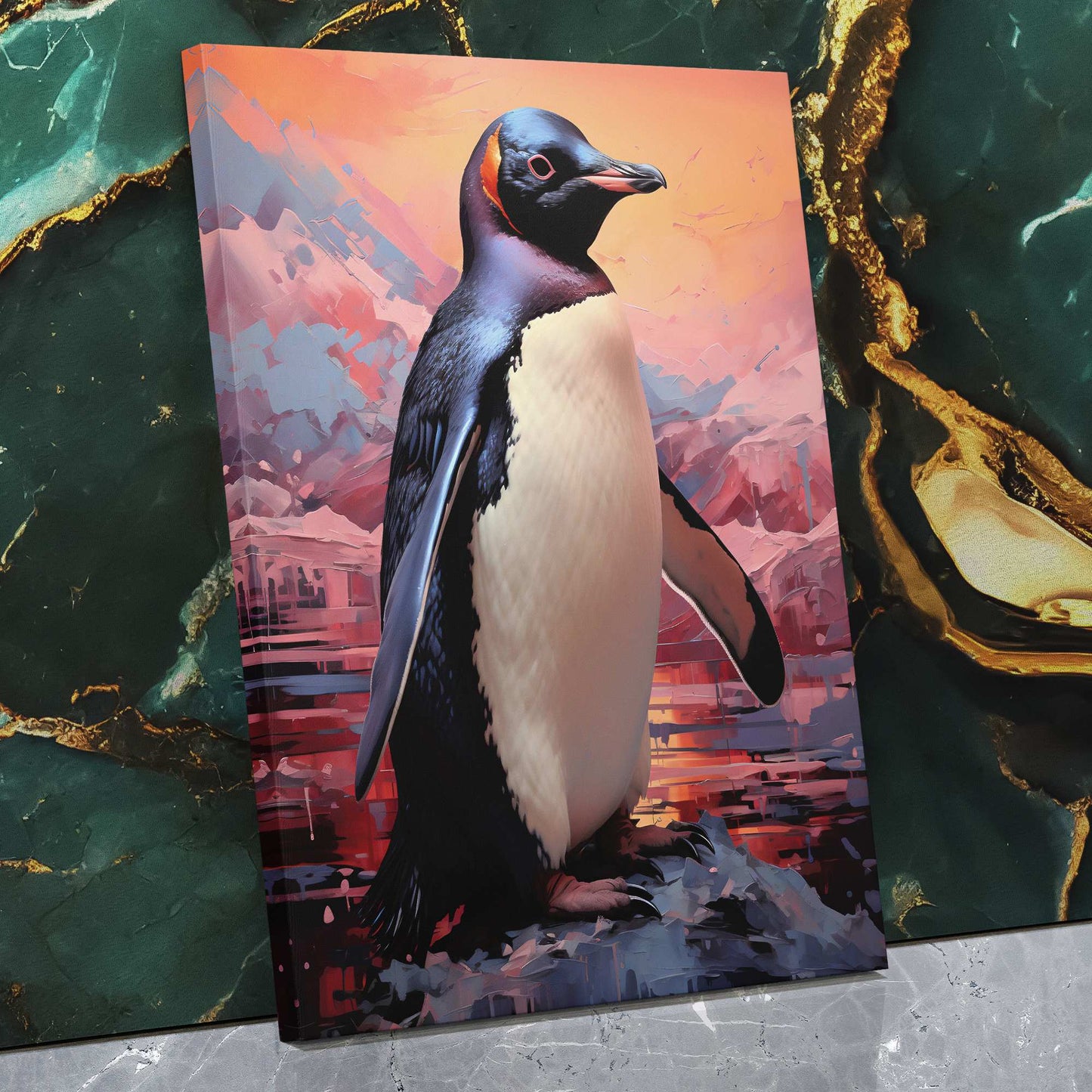 Dreamy Tuxedo - Vaporwave Wall Art in Black Frame