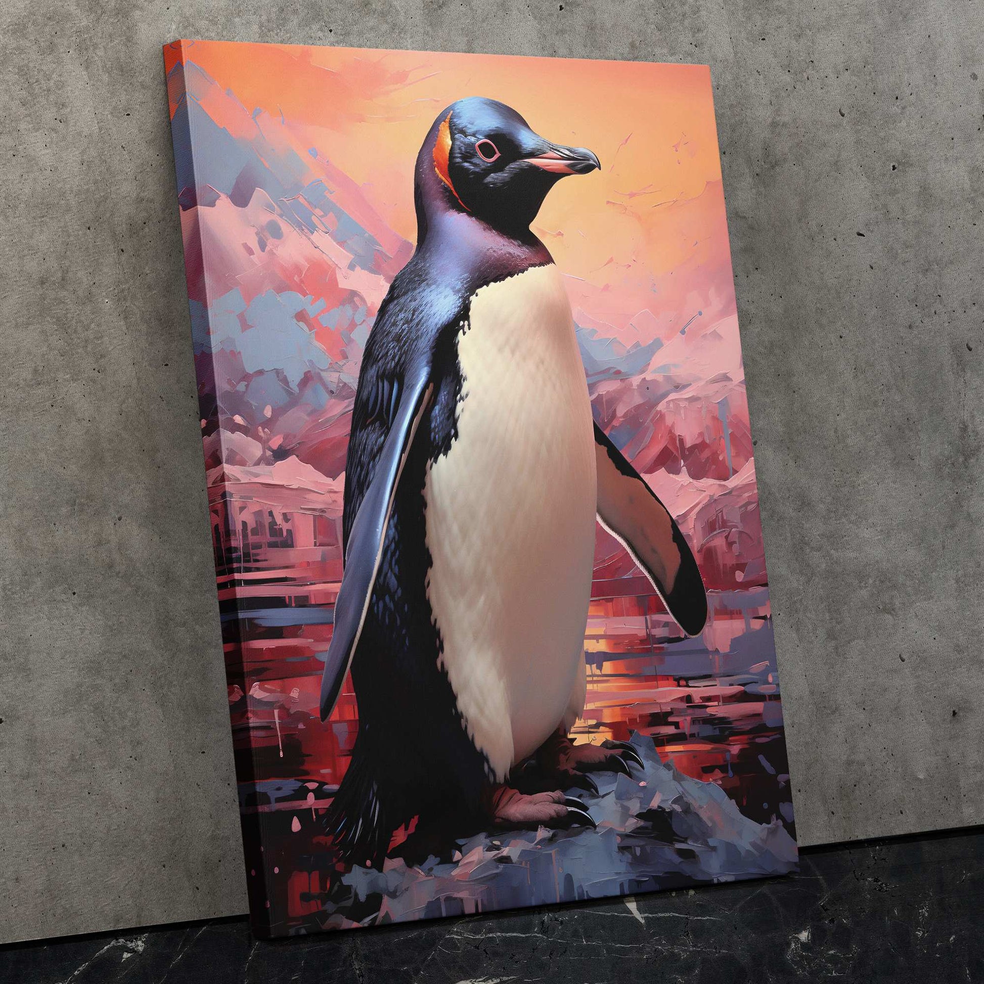 Dreamy Tuxedo - Penguin Wall Art in Black Frame