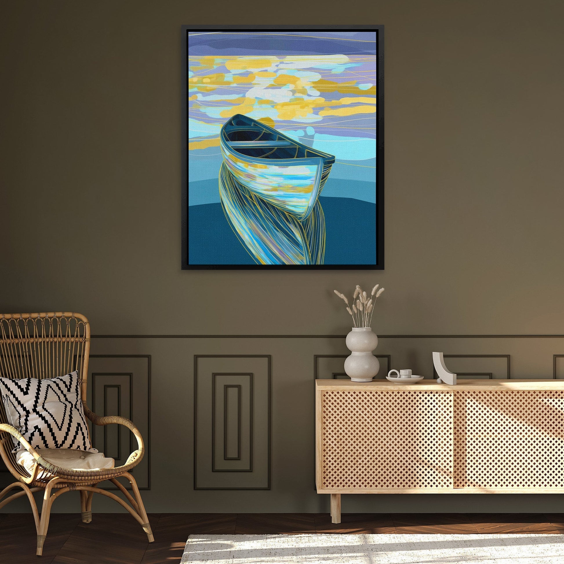 Drifting Dawn Vessel - Luxury Wall Art