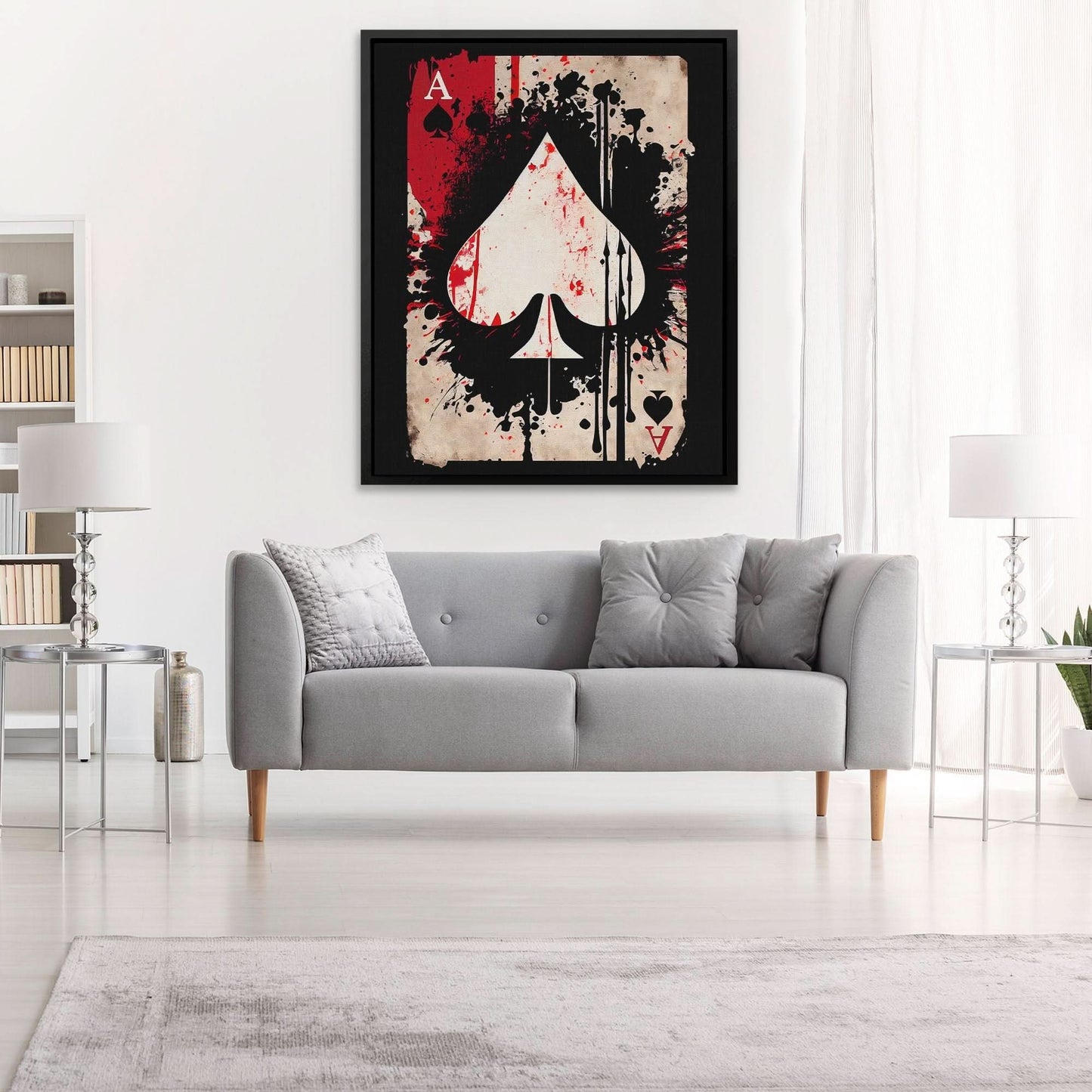Dripping Ace of Spades - Black Poker Canvas Print
