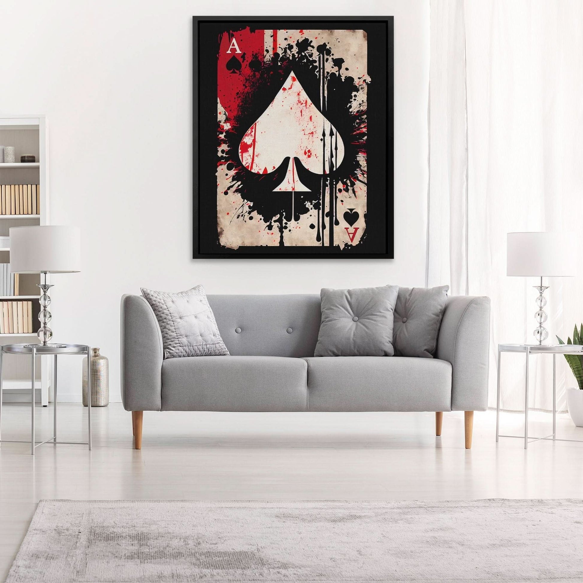 Dripping Ace of Spades - Black Poker Canvas Print