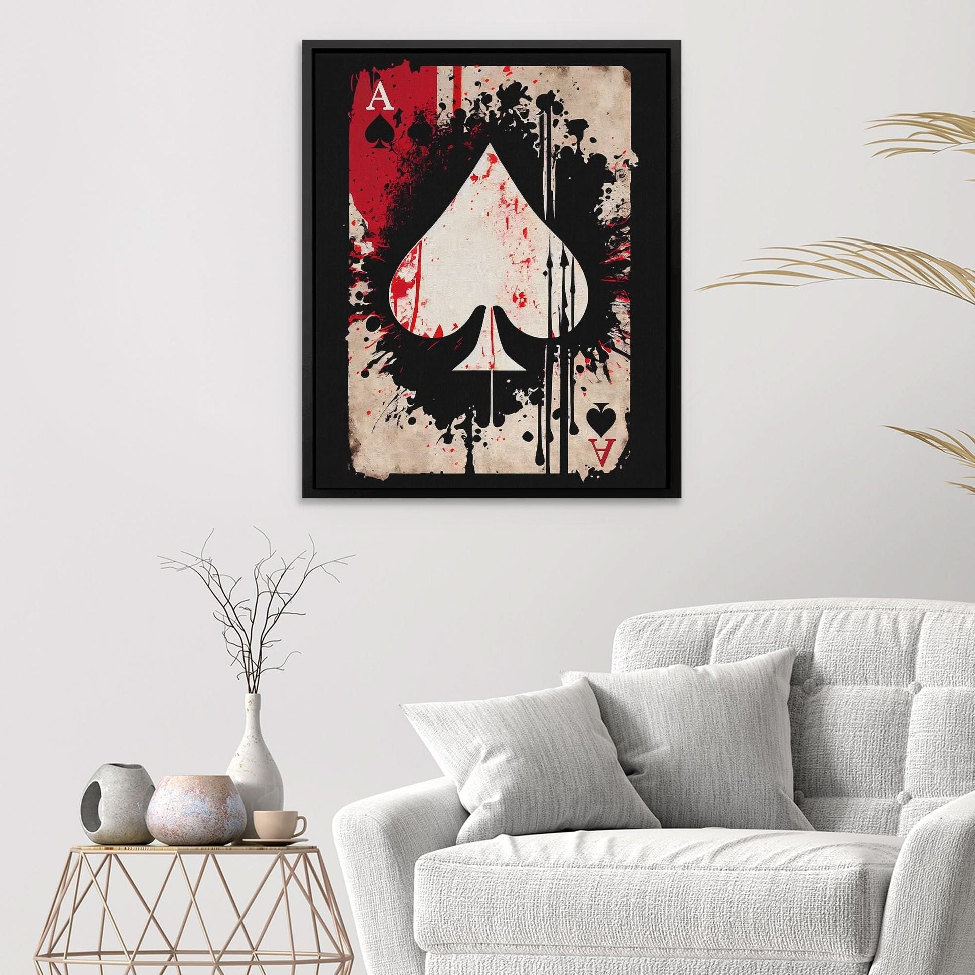 Dripping Ace of Spades - Large Pop Art Canvas Print