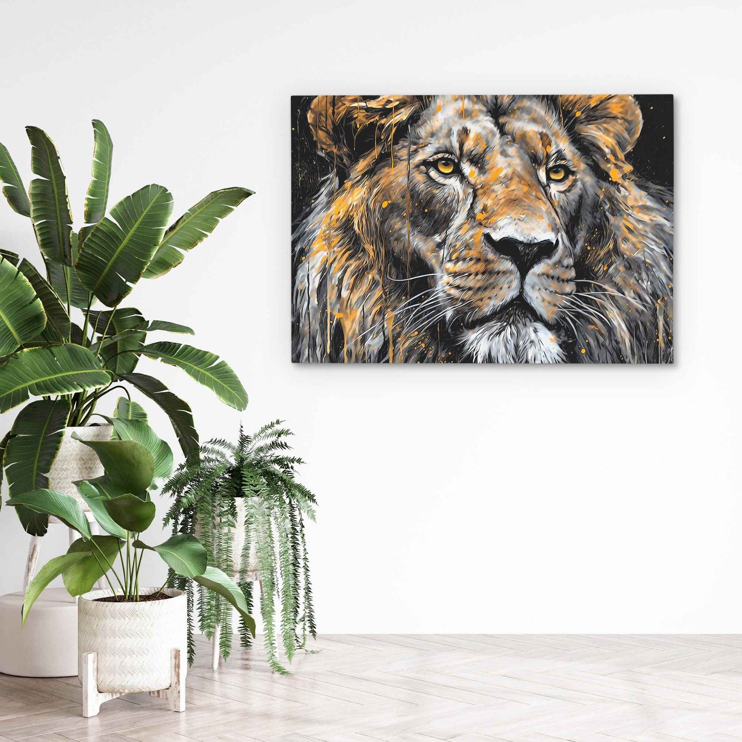 Dripping Gold Lion - Large Canvas Print