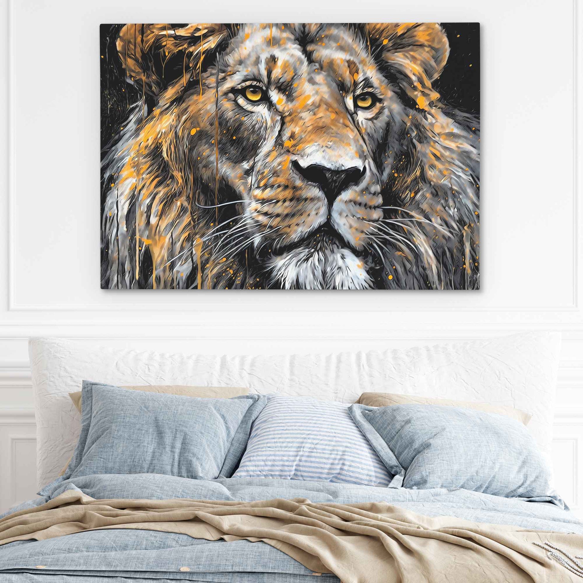 Dripping Gold Lion - Animals Art