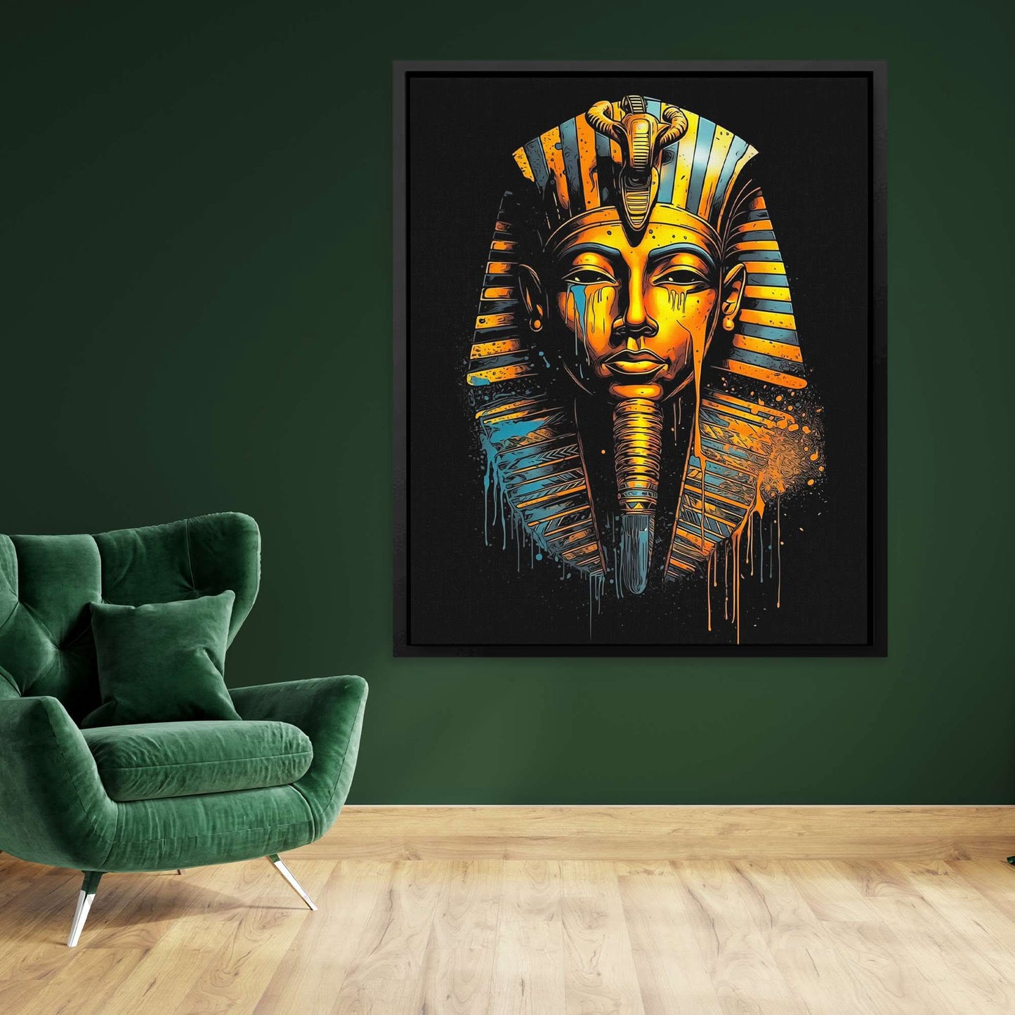 Dripping Pharaoh - Black Pharaoh Canvas Print