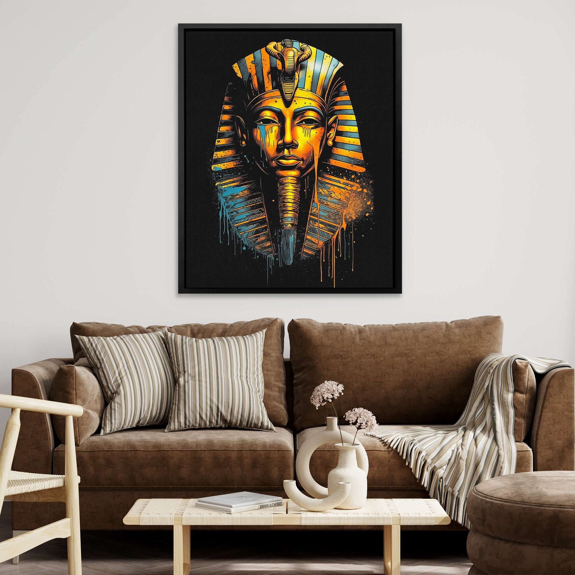 Dripping Pharaoh - Black Wall Art
