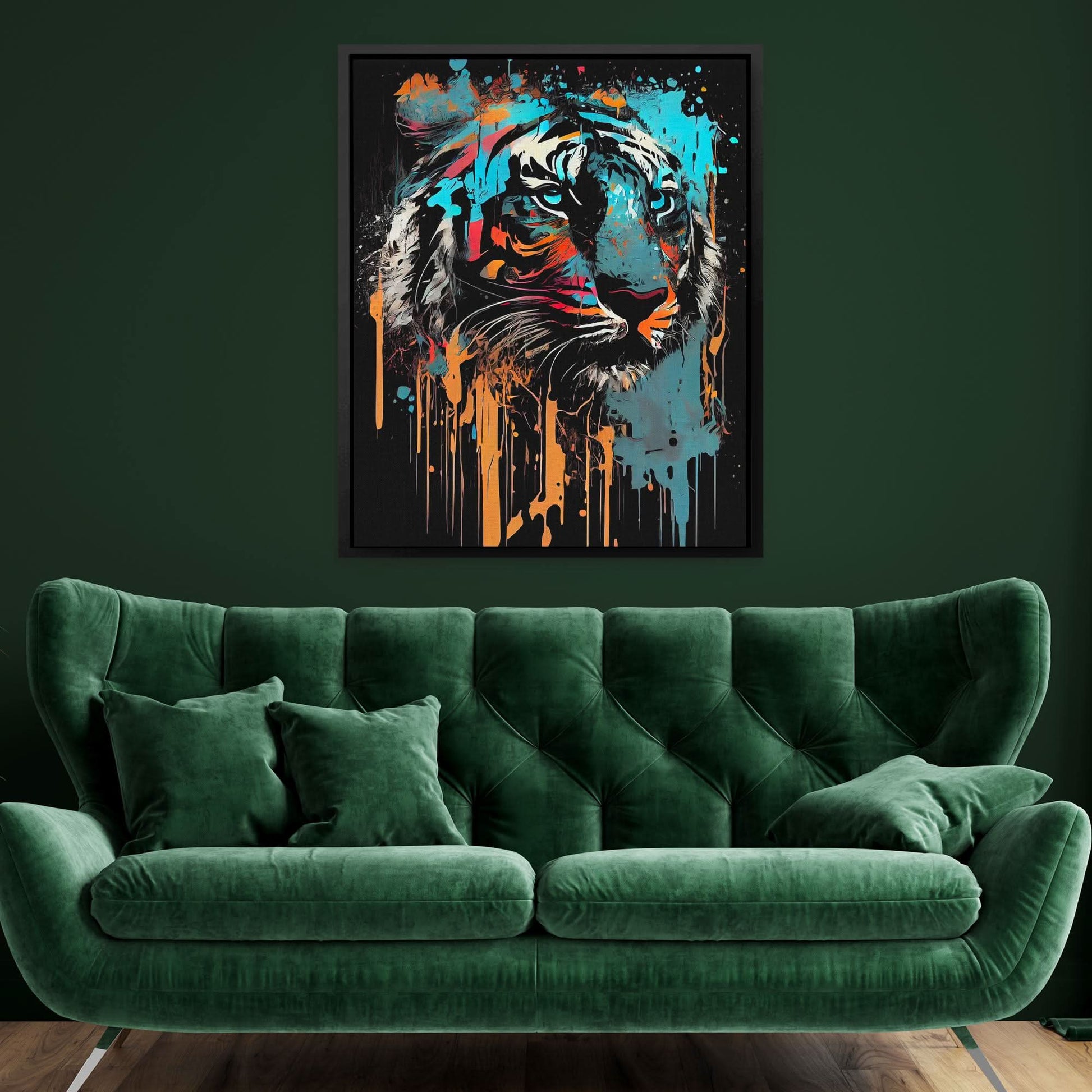 Dripping Stripes - Pop Art Blue Canvas Wall Art