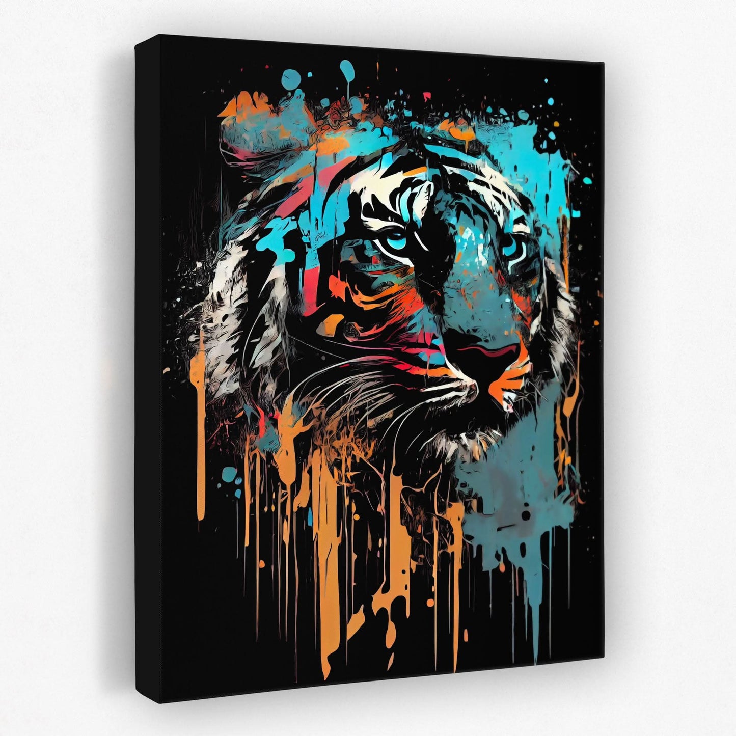 Dripping Stripes - Animals Canvas Wall Art