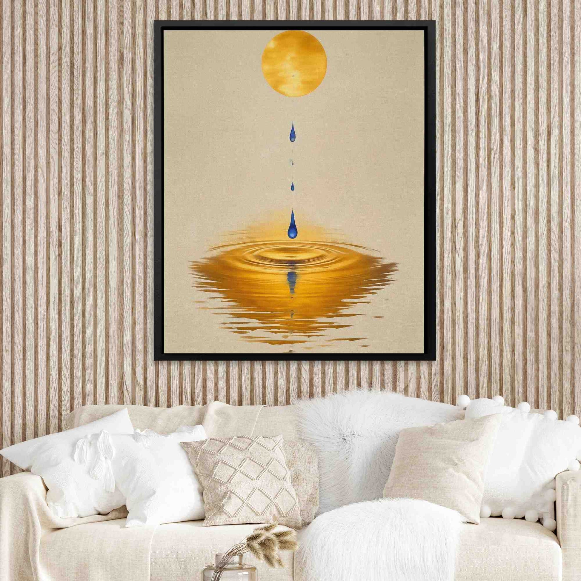 Dripping Sun - Beige Wall Art