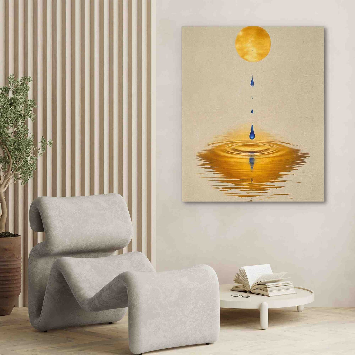 Dripping Sun - Sunset Wall Art in Black Frame