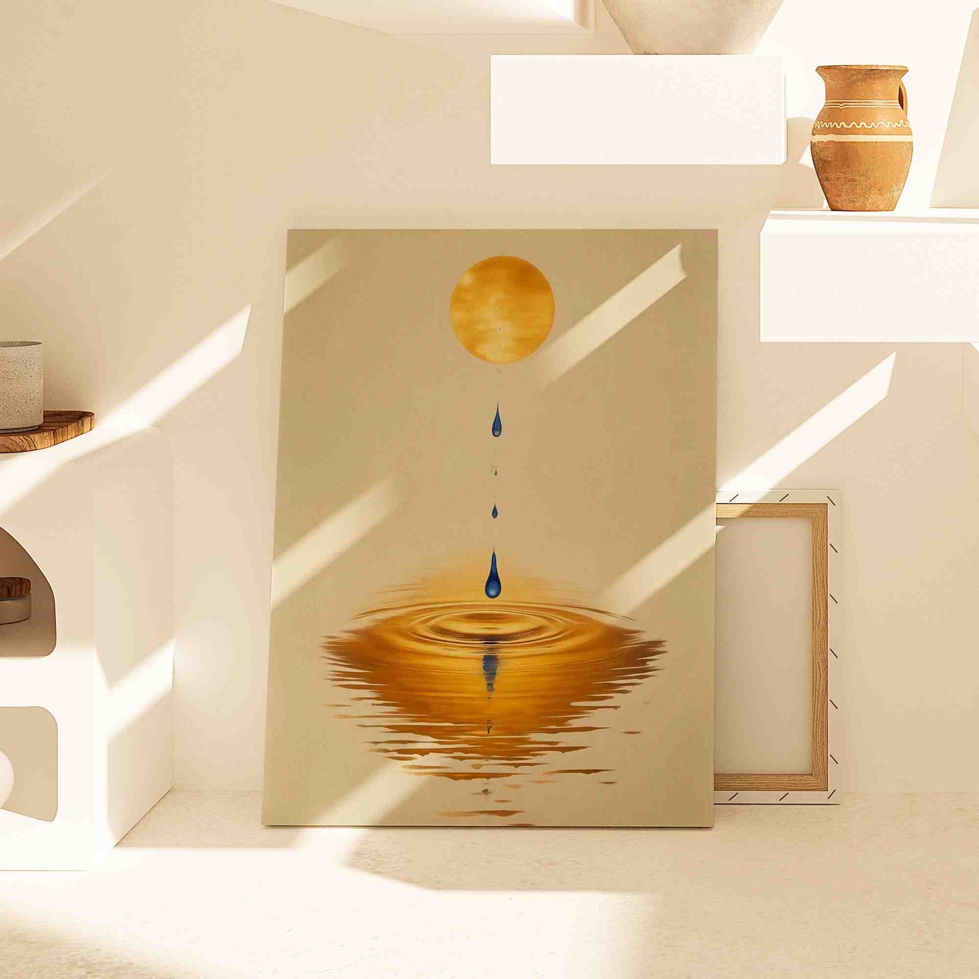 Dripping Sun - Large Abstract Canvas Print
