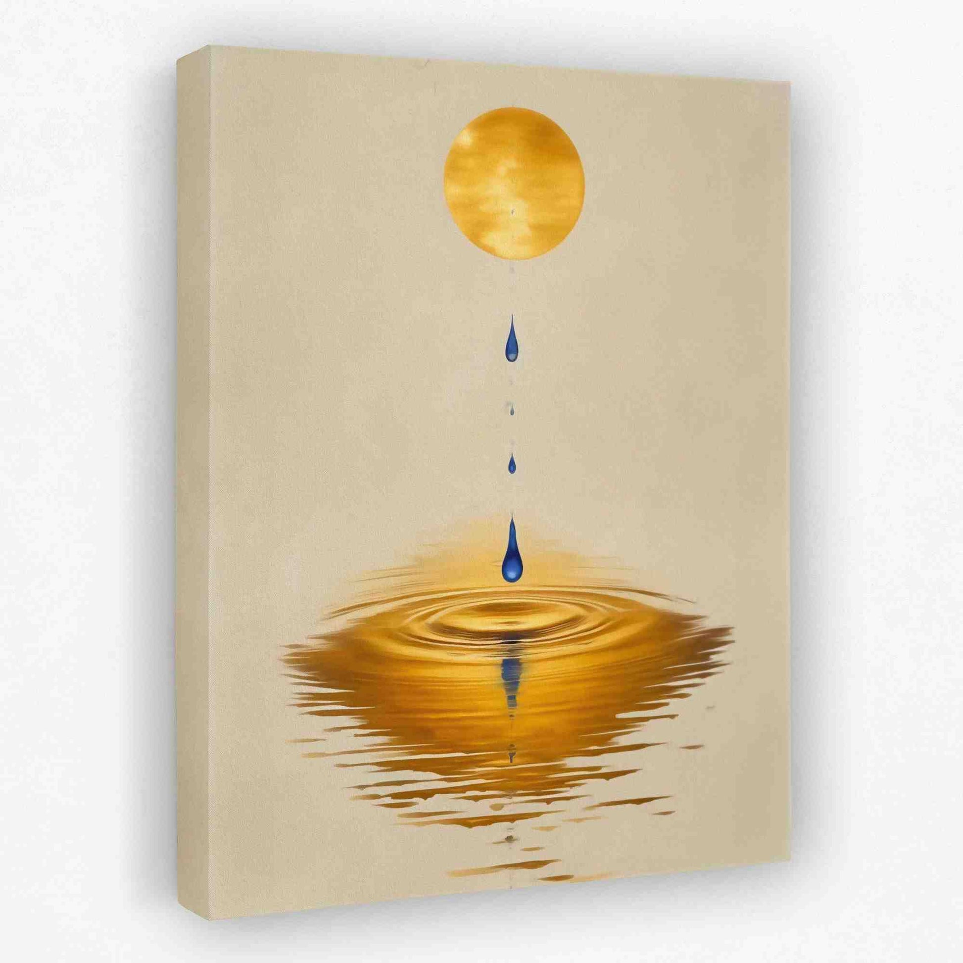 Dripping Sun - Mustard Canvas Wall Art