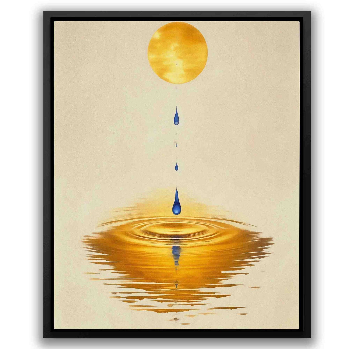 Dripping Sun - Beige Sunset Canvas Print