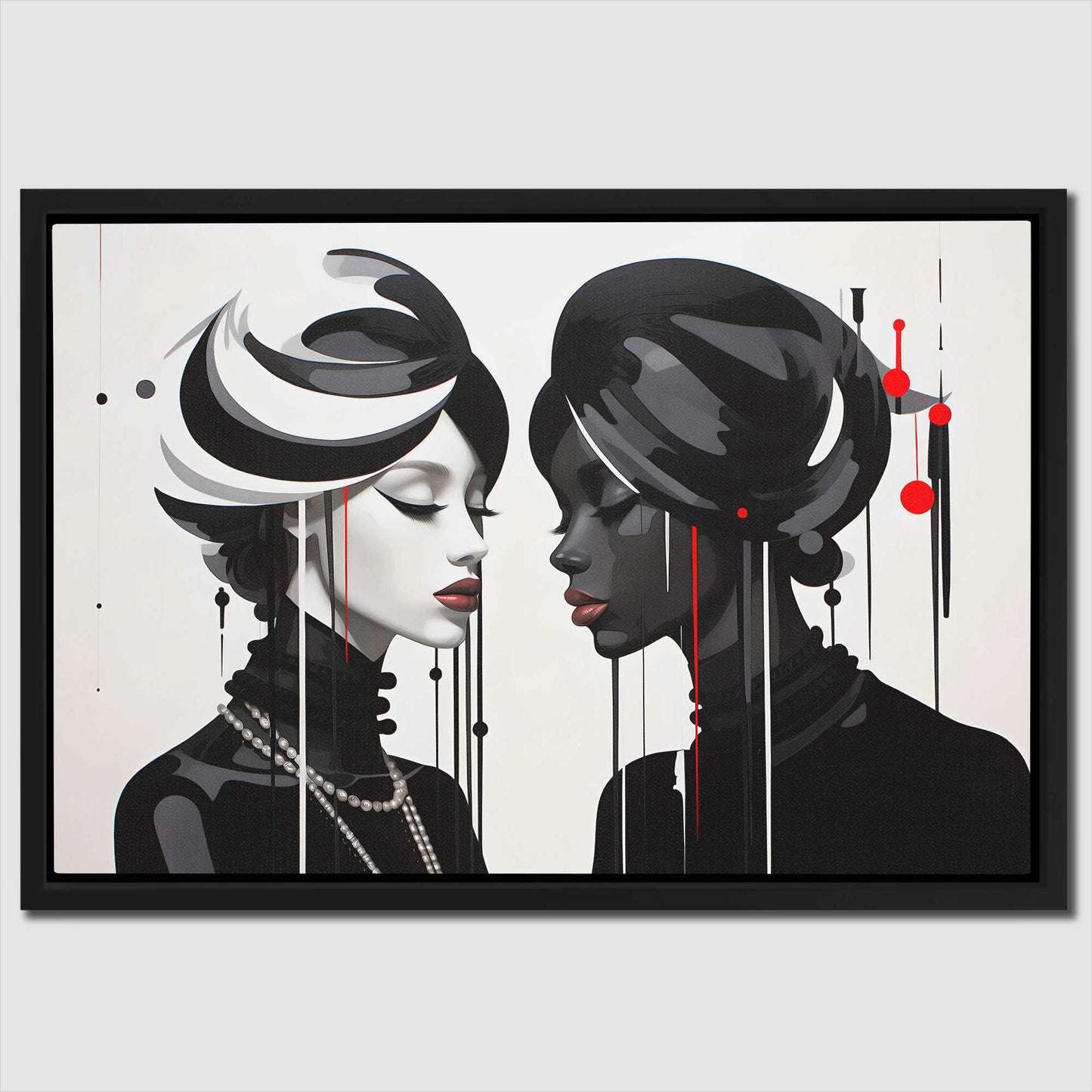 Duality Beauties - Femme Wall Art in Black Frame
