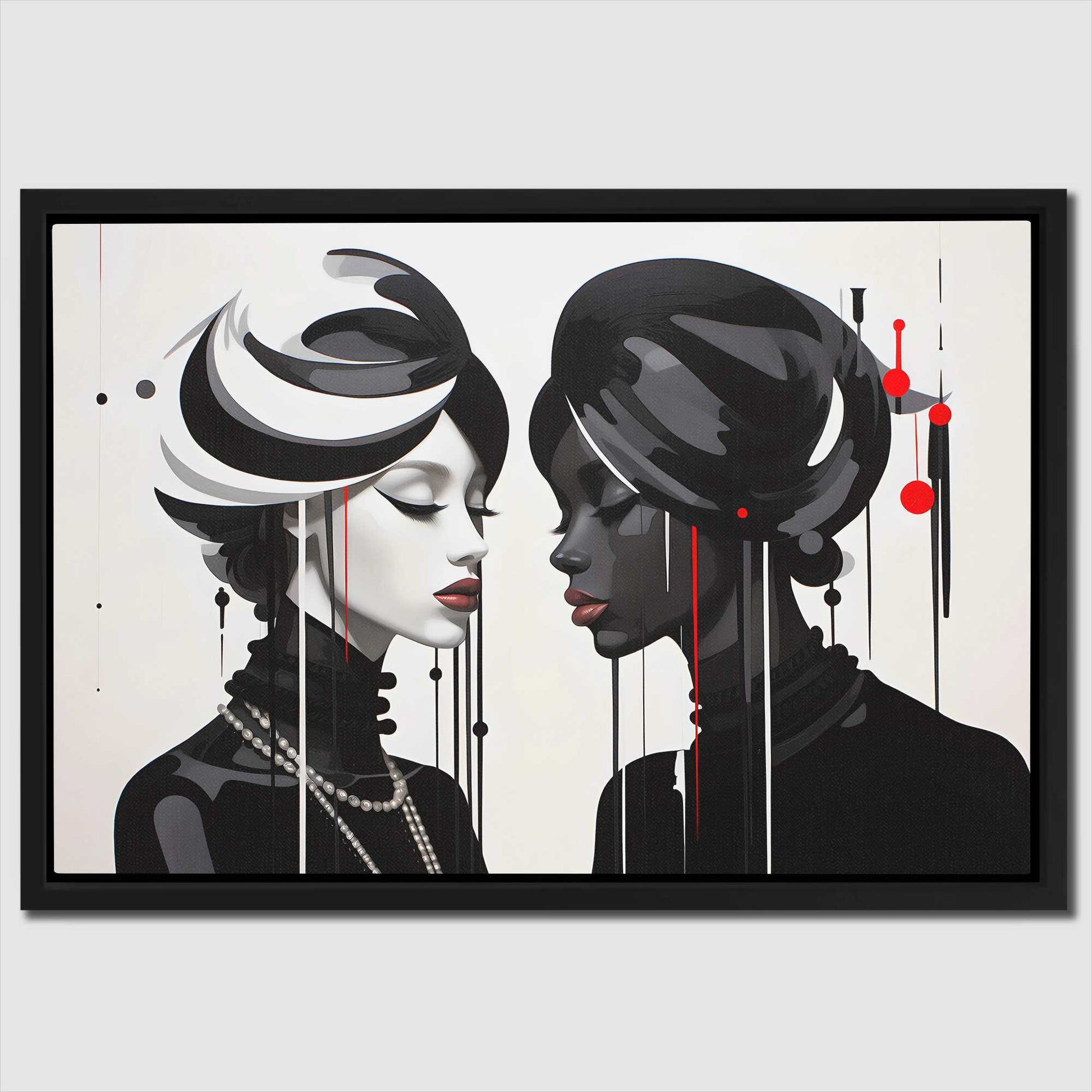 Duality Beauties - Femme Wall Art in Black Frame