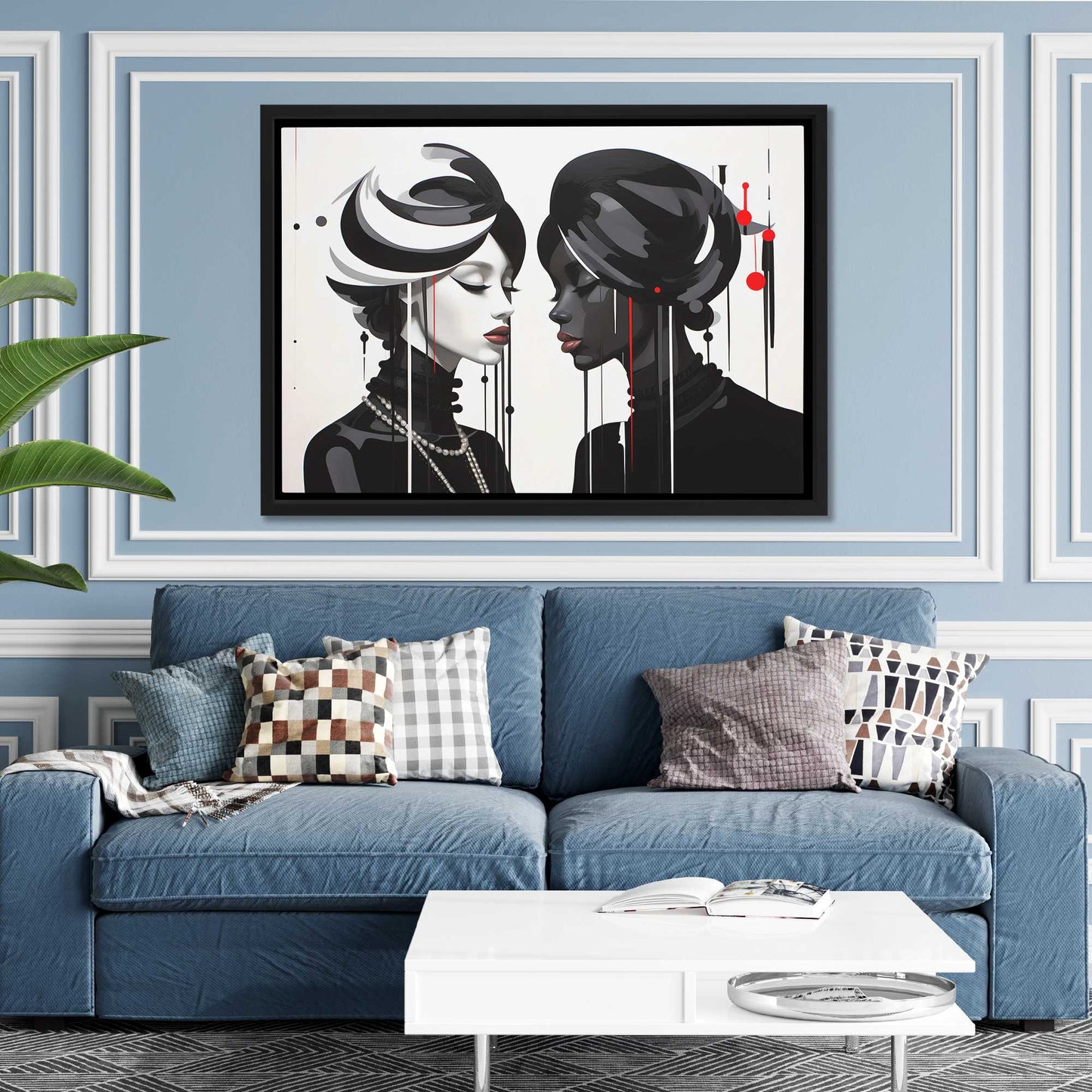Duality Beauties - Abstract Black Canvas Wall Art