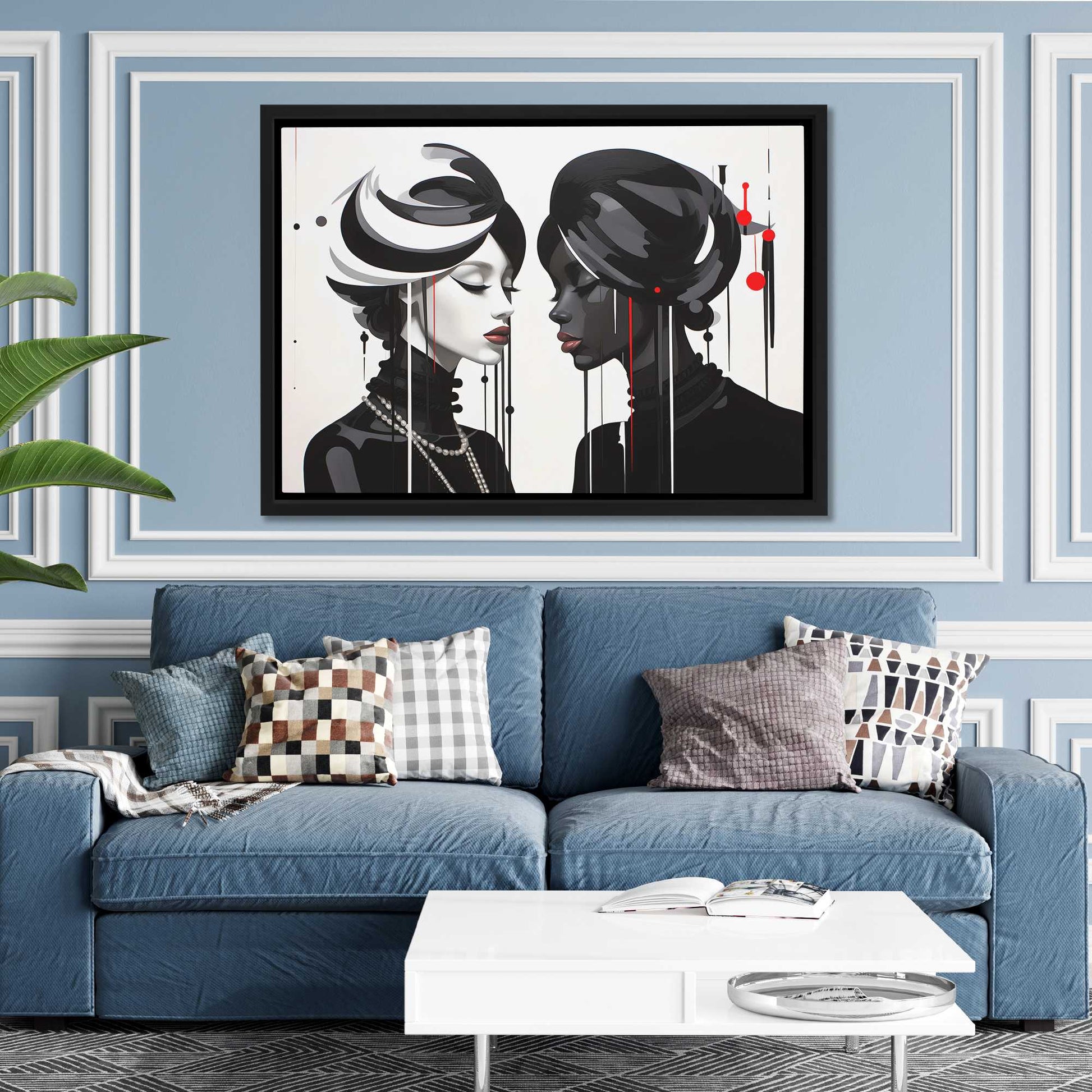 Duality Beauties - Abstract Black Canvas Wall Art