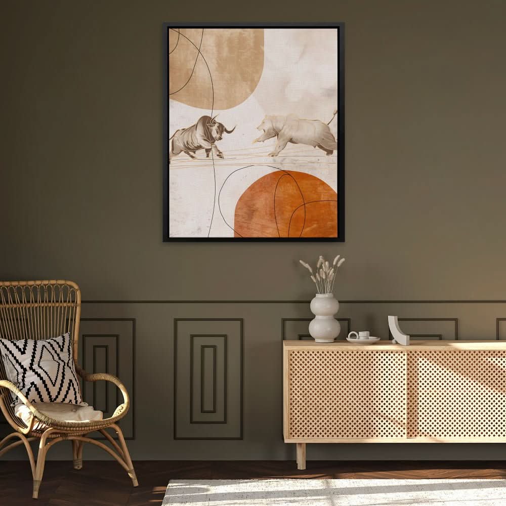 Dueling Nature - Earth Tones Bear Canvas Print