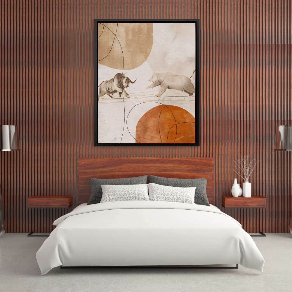Dueling Nature - Minimalist Neutral Canvas Wall Art