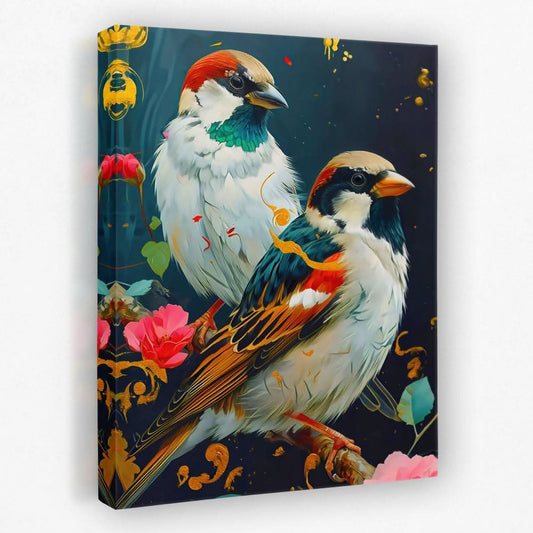 Duet of Birds - Animals Canvas Wall Art