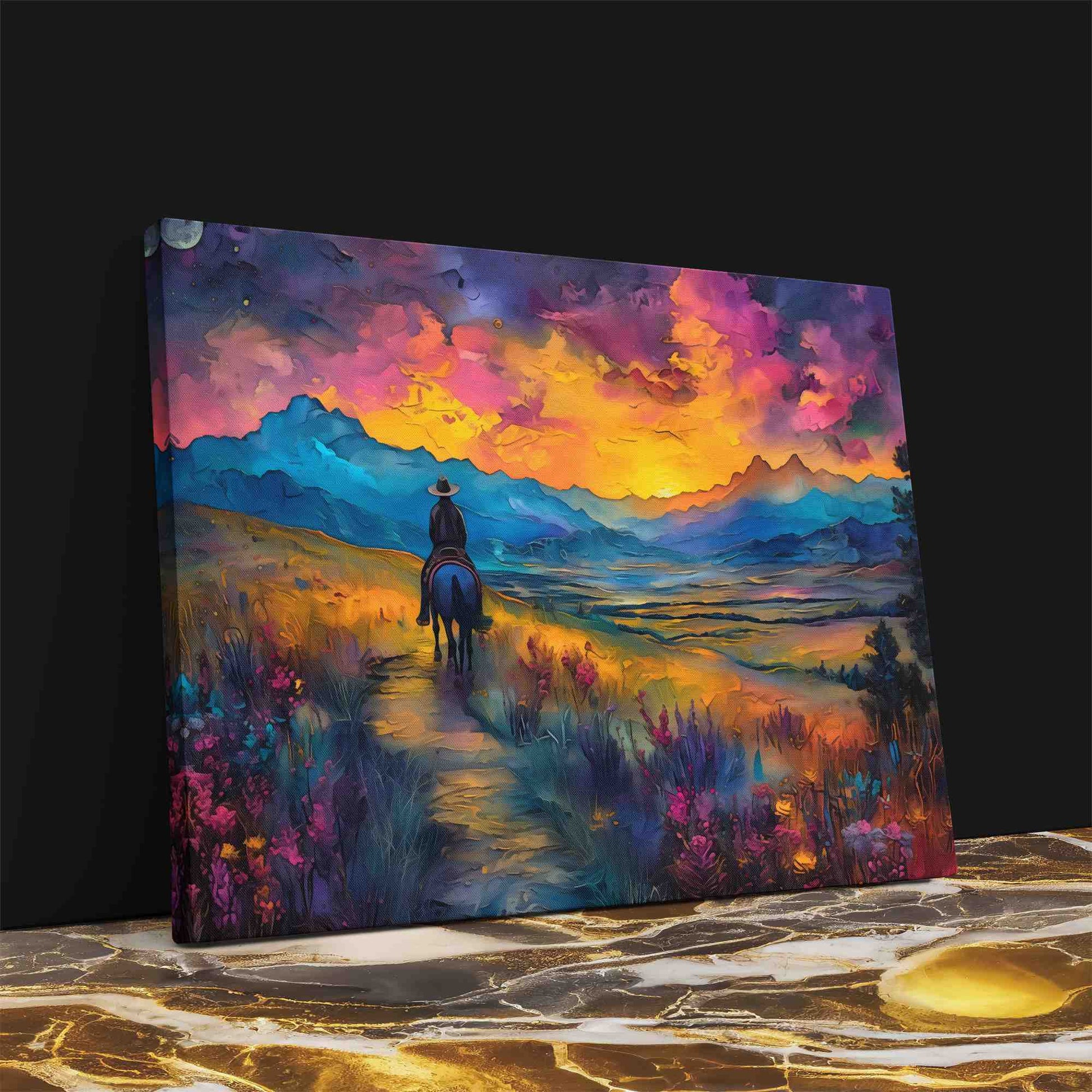 Dusk Mountain - Colorful Wall Art