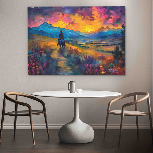 Dusk Mountain - Wall Art in Black Frame