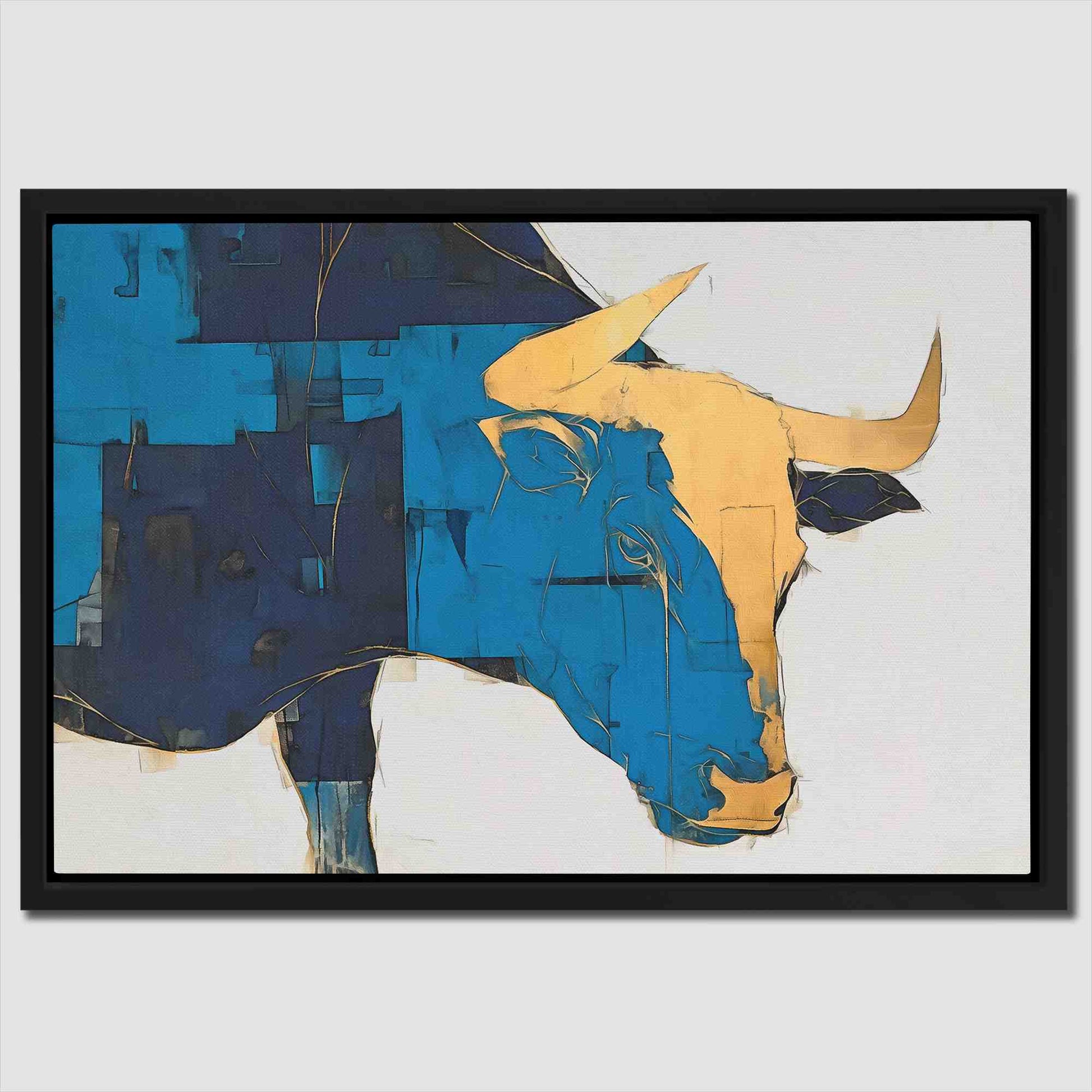 Dynamic Dimension - Blue Blue and Gold Canvas Print