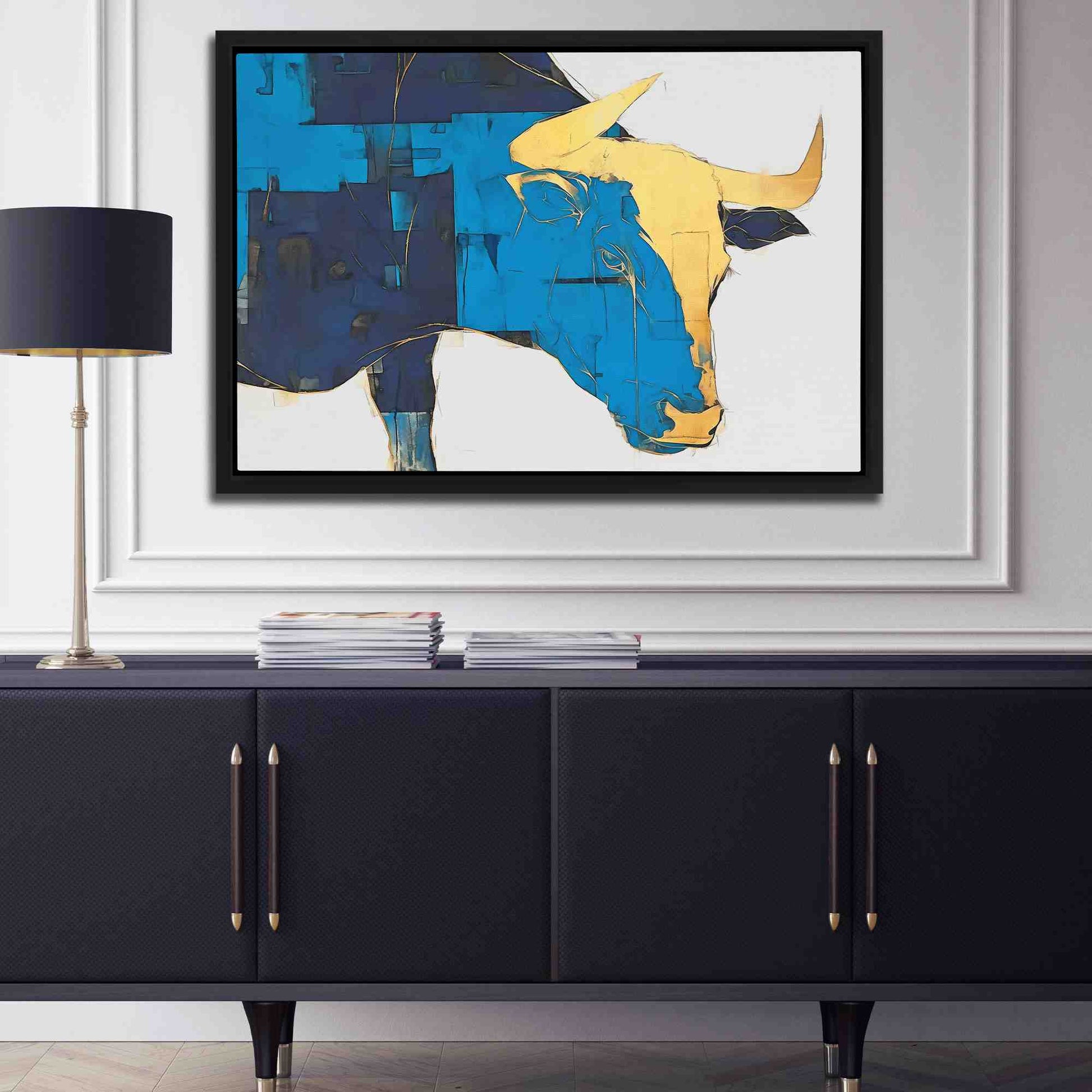 Dynamic Dimension - Abstract Blue Canvas Wall Art